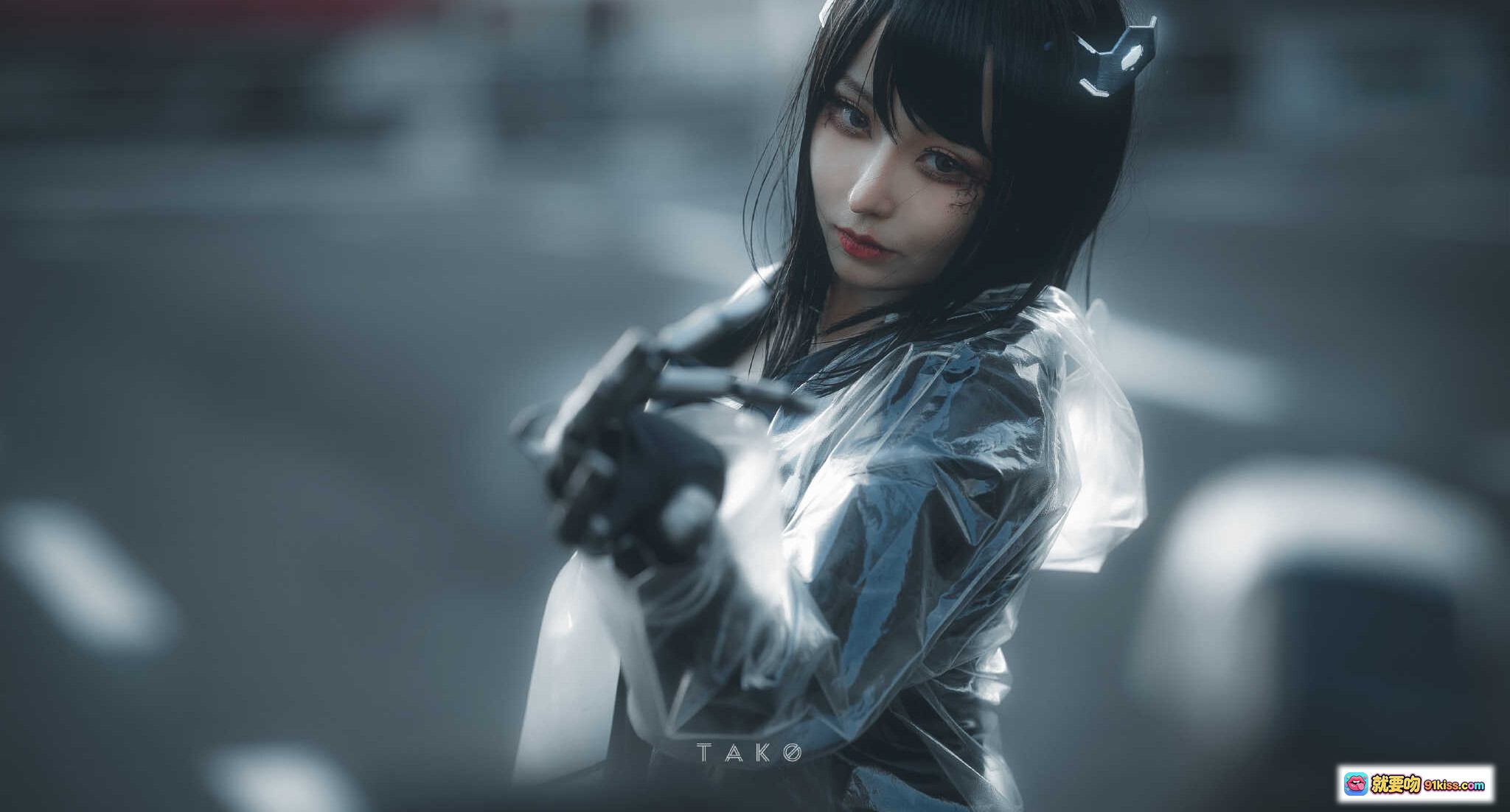 图片[6] - NO.009乳胶衣Cosplay写真合集｜黑发少女机械手套造型｜日系赛博风户外人像摄影 - 就要吻