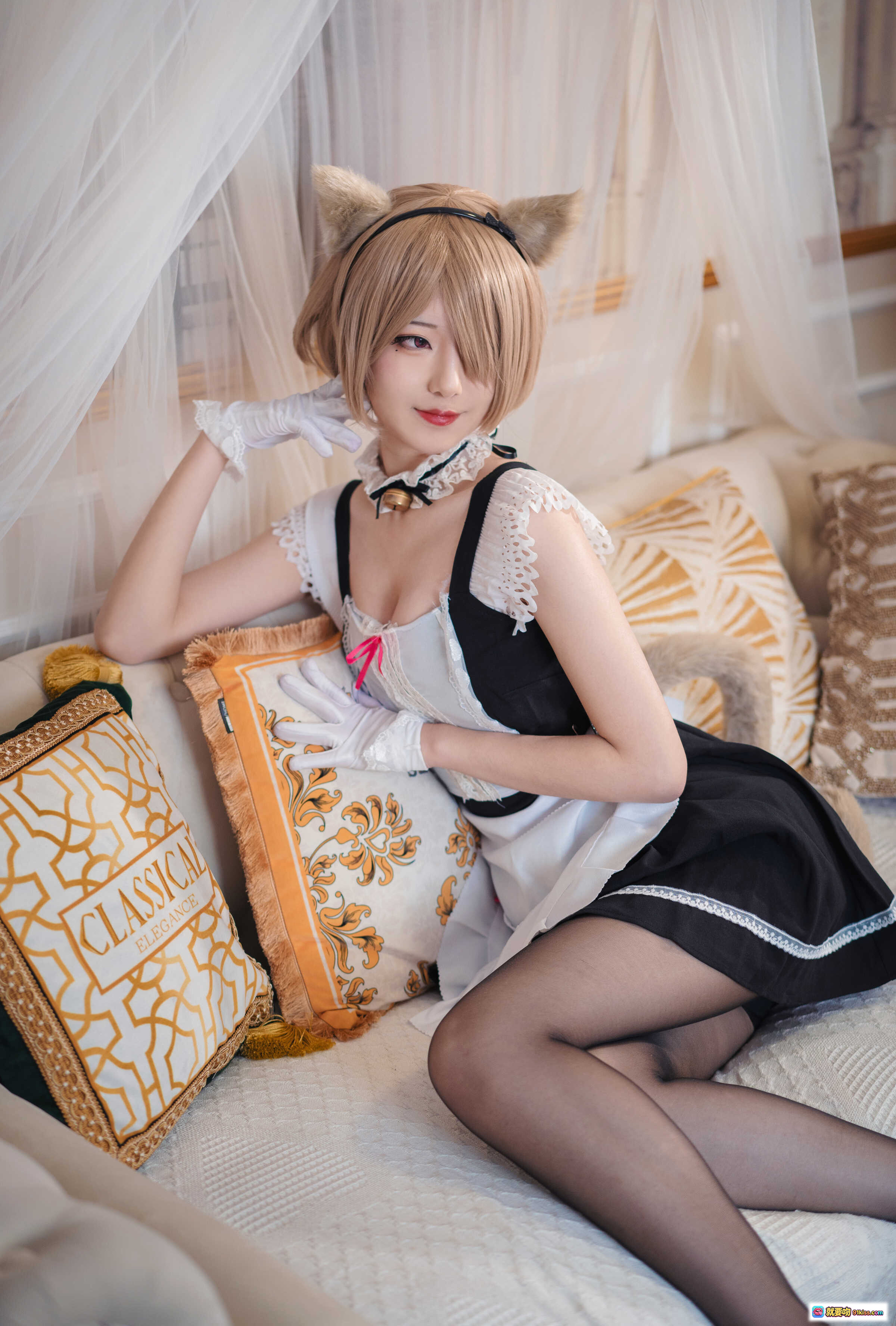 图片[4] - 弥音音NO.037丽塔女仆装cosplay写真 猫耳黑丝白手套甜美可爱室内私房照 - 就要吻
