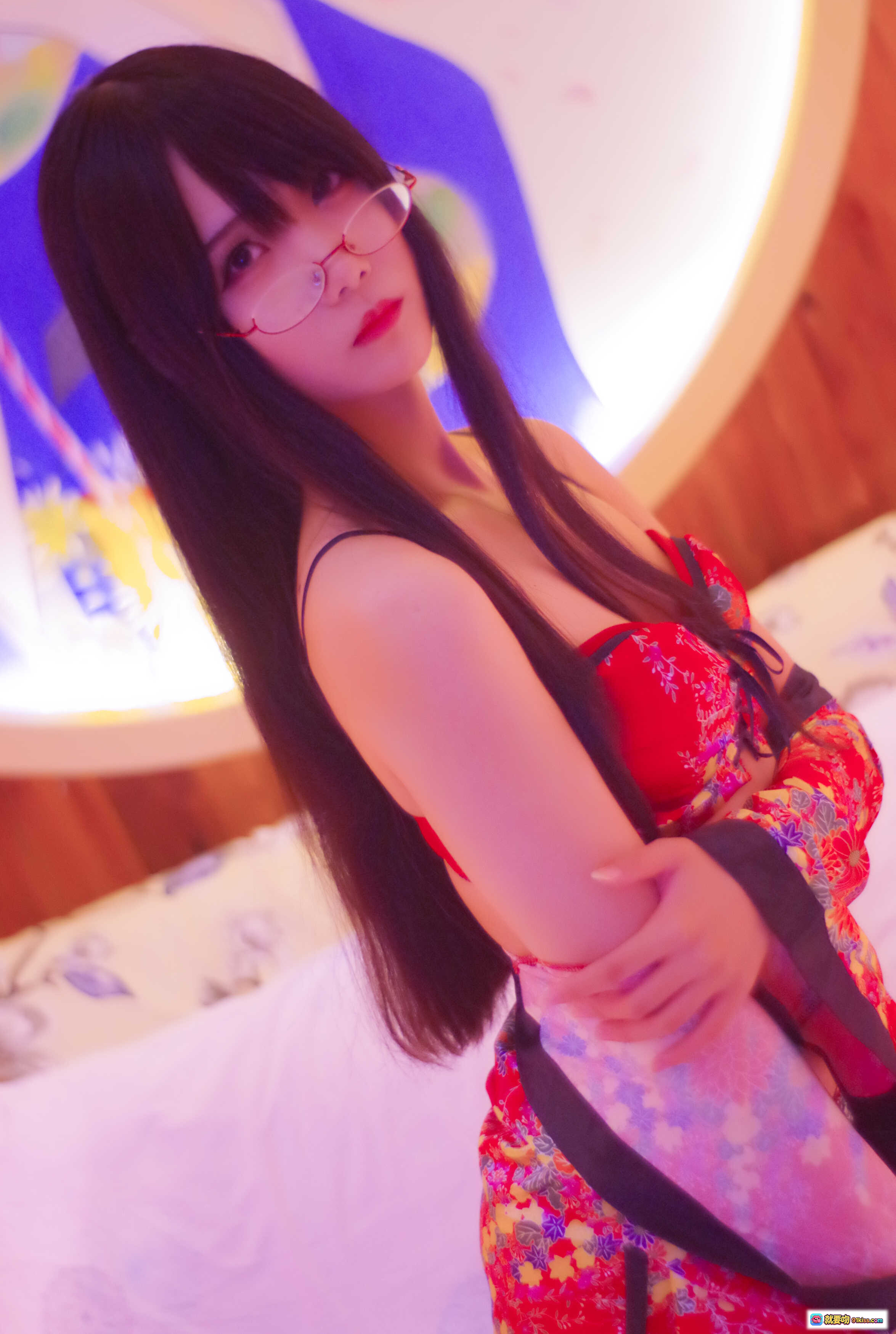 图片[9] - 曉美媽NO.011浴衣寫真｜粉紅浴缸美腿特寫｜花瓣點綴足踝｜濕潤肌膚光澤感｜35P高畫質攝影 - 就要吻