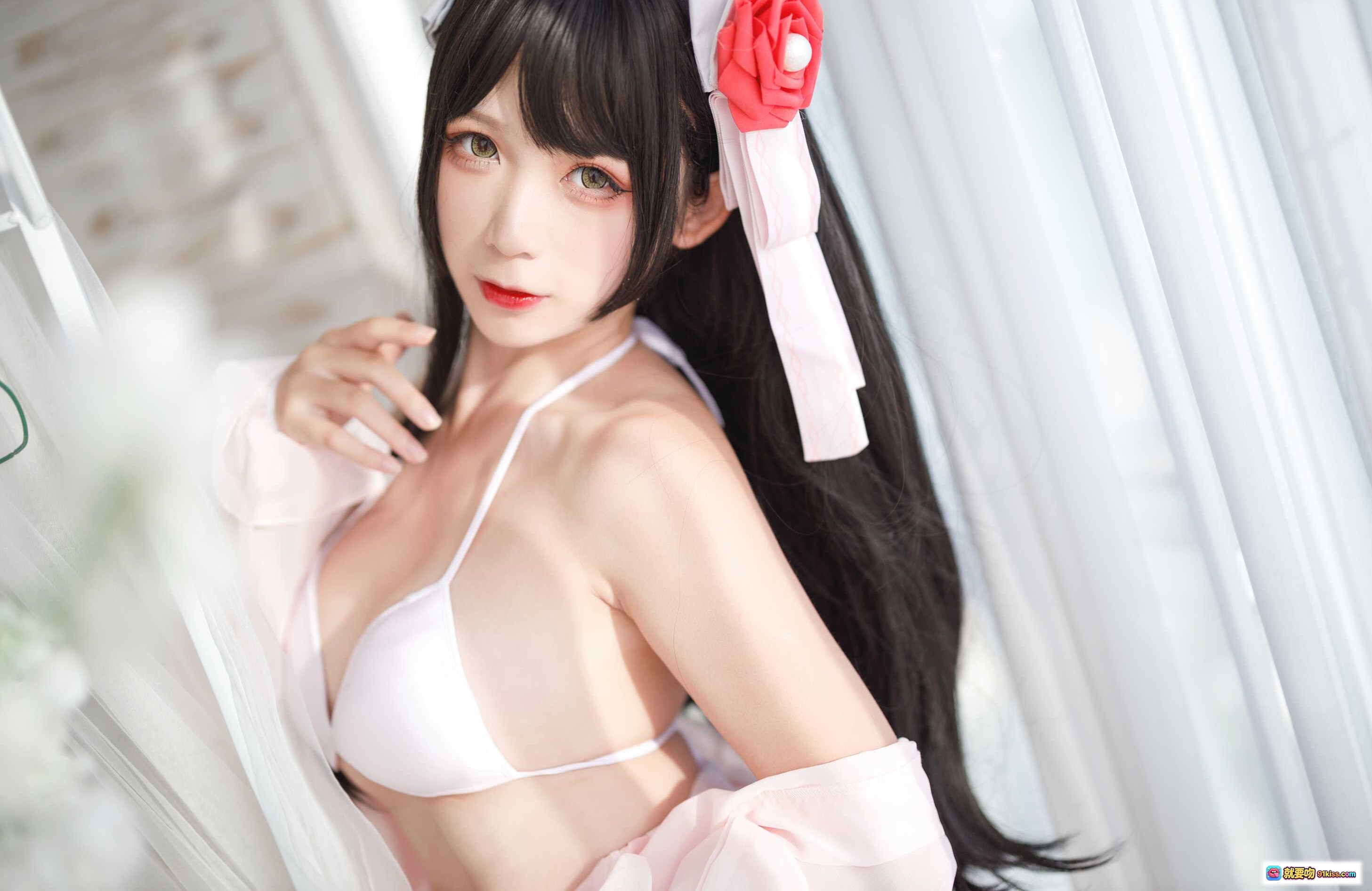 图片[3] - 樱落酱NO.008比叡睡衣写真｜粉色薄纱朦胧美腿私房照｜17P高清图集 - 就要吻