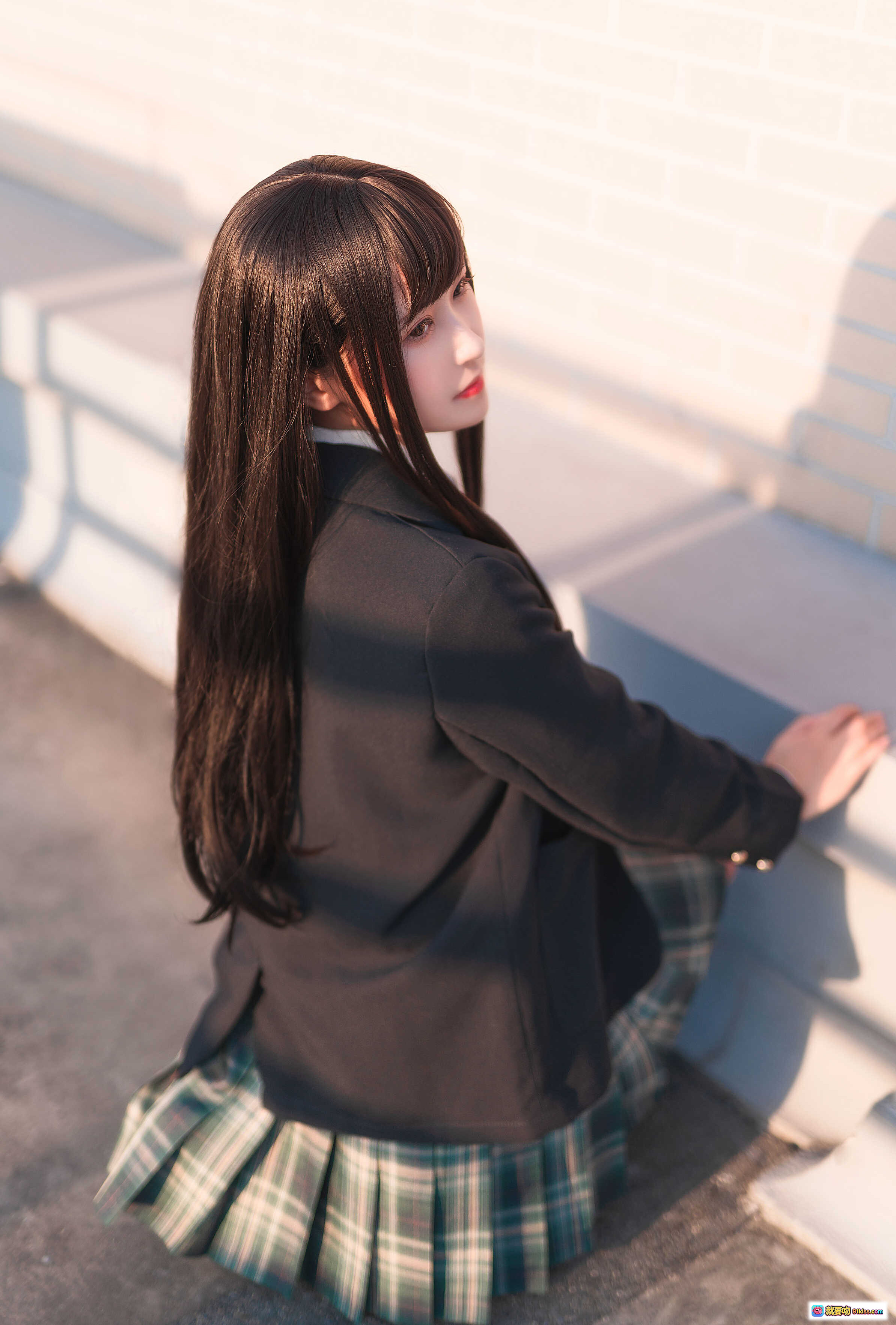 图片[4] - 三度_69 NO.062 森林来信JK制服写真 | 校园走廊日系少女 | 格裙黑西装清新风 | 15P高清图集 - 就要吻