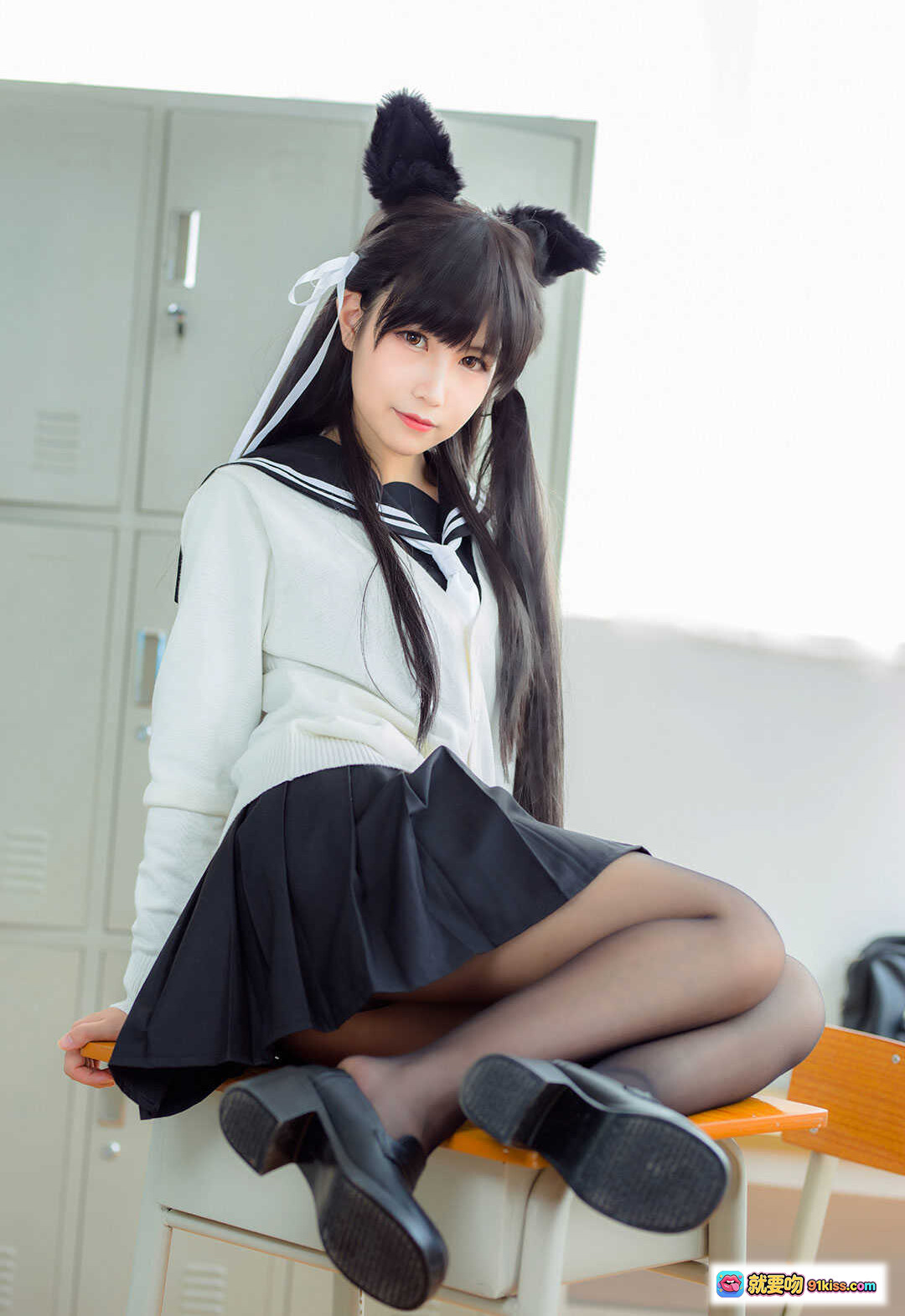 图片[3] - 逐月SU爱宕犬校园浪漫曲写真｜日系水手服少女教室棋盘萌态清纯可爱 - 就要吻