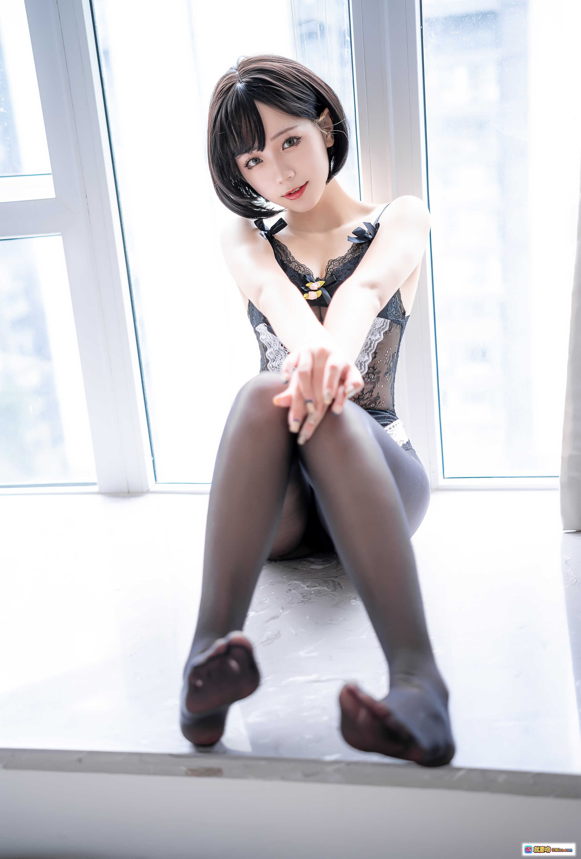 图片[6] - 蓝小沂KiKi NO.11 黑色情趣内衣写真 28P高清美腿丝袜特写 优雅性感私房摄影 - 就要吻