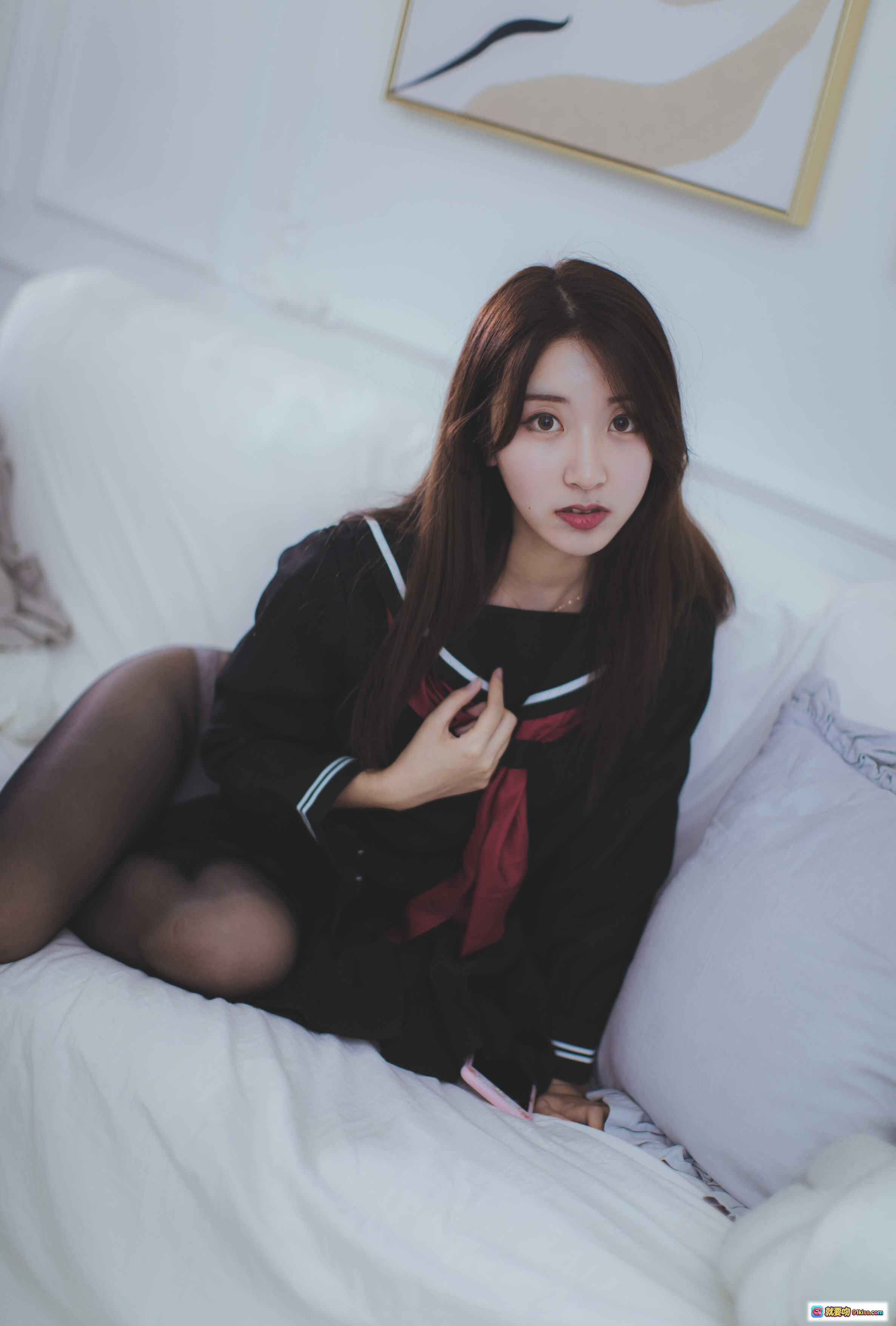 图片[7] - 黑川NO.025 JK制服少女写真 52P高清图集 黑丝美腿可爱抱枕居家风 甜酷日系风格 - 就要吻