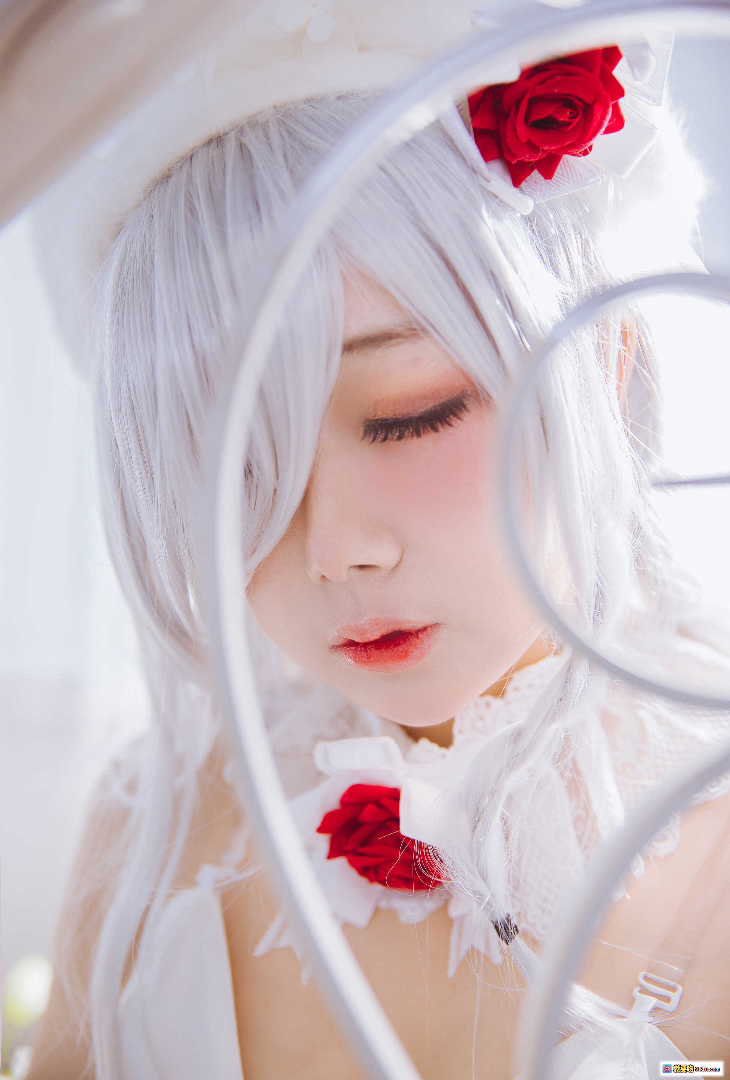 图片[6] - 日奈娇NO.006 G36C礼服Cosplay 白色婚纱红玫瑰持枪美少女 40P高清写真 - 就要吻