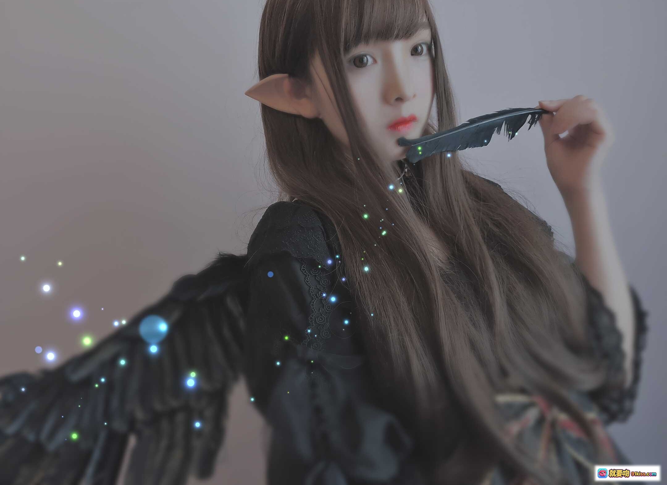 图片[7] - 古川NO.003阿尔克纳之梦精灵少女黑翼写真｜长发尖耳暗黑风唯美幻想cosplay摄影集 - 就要吻