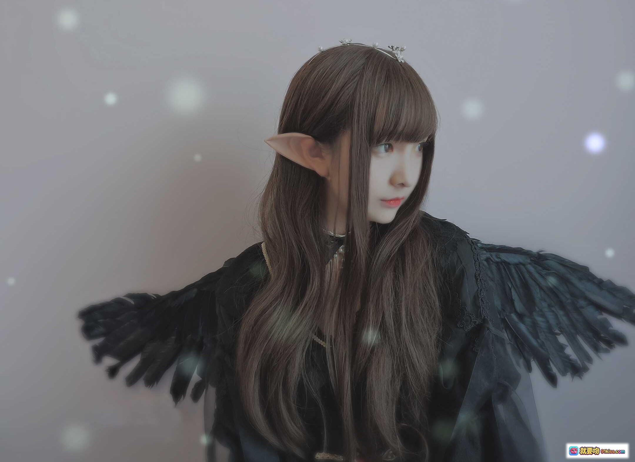 图片[2] - 古川NO.003阿尔克纳之梦精灵少女黑翼写真｜长发尖耳暗黑风唯美幻想cosplay摄影集 - 就要吻