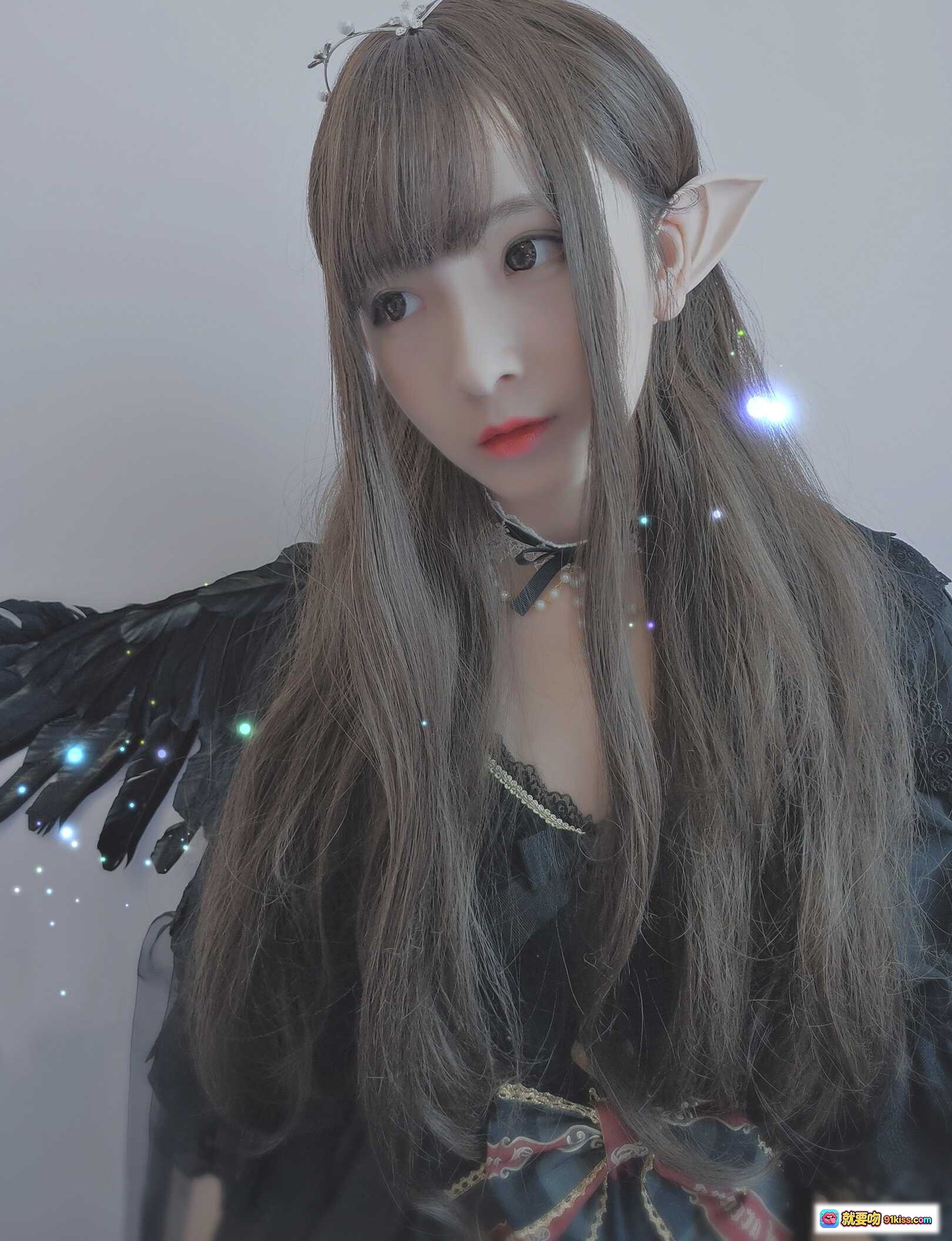 图片[4] - 古川NO.003阿尔克纳之梦精灵少女黑翼写真｜长发尖耳暗黑风唯美幻想cosplay摄影集 - 就要吻