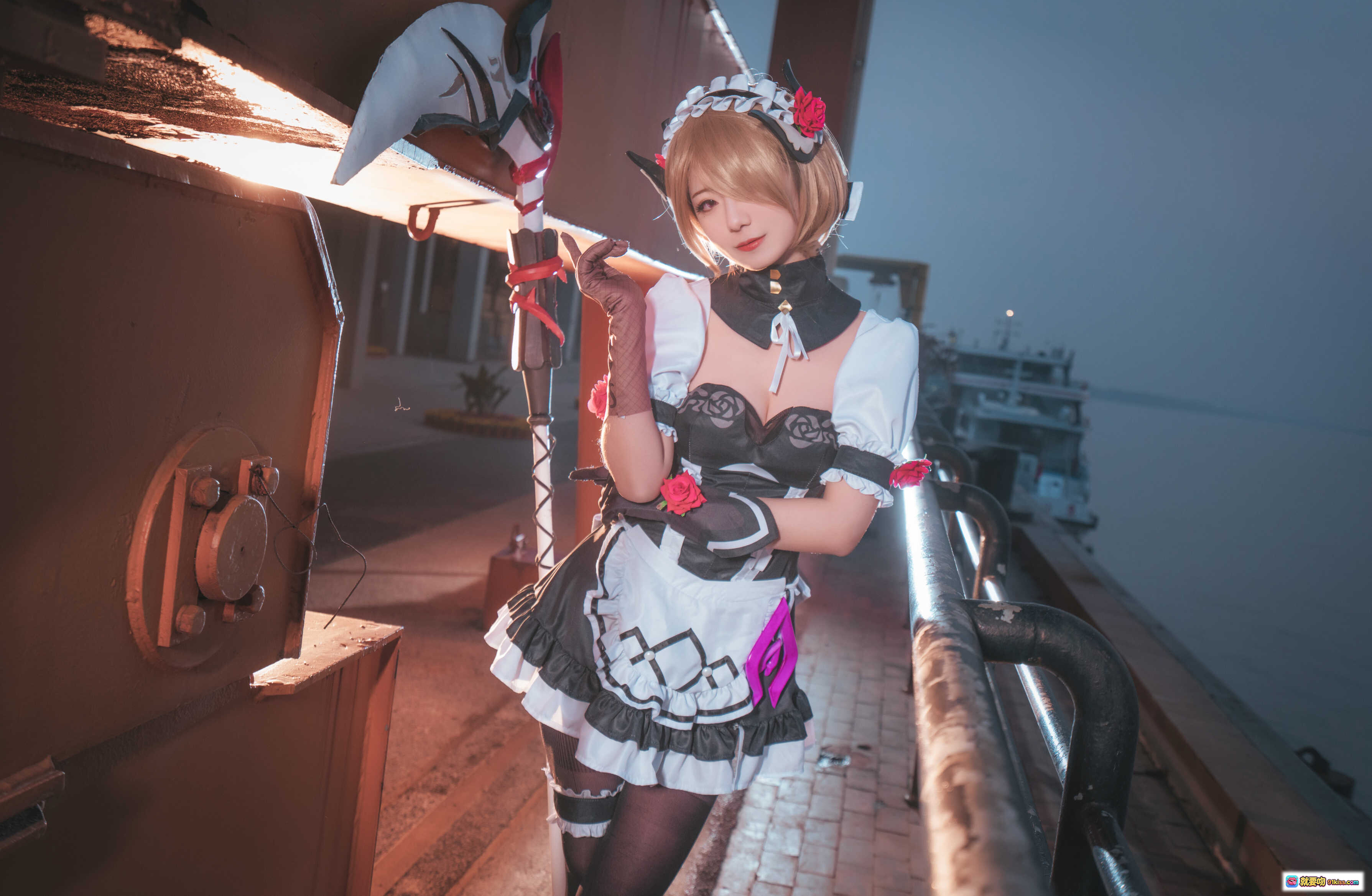 图片[6] - 弥音音NO.013丽塔黯蔷薇2 Cosplay写真 | 精致女仆装+红玫瑰发饰+工业风场景 | 高清15P美图 - 就要吻