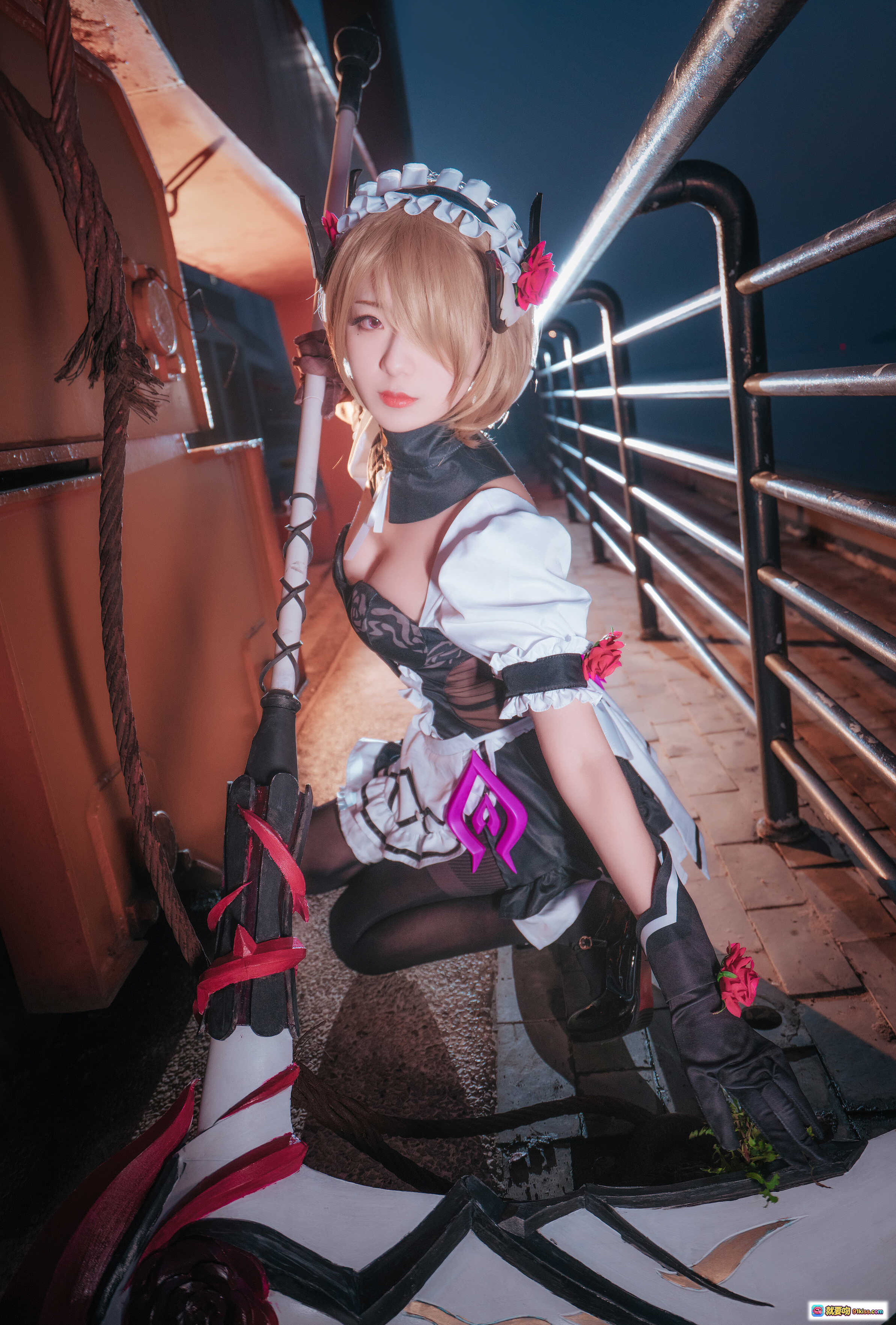 图片[5] - 弥音音NO.013丽塔黯蔷薇2 Cosplay写真 | 精致女仆装+红玫瑰发饰+工业风场景 | 高清15P美图 - 就要吻