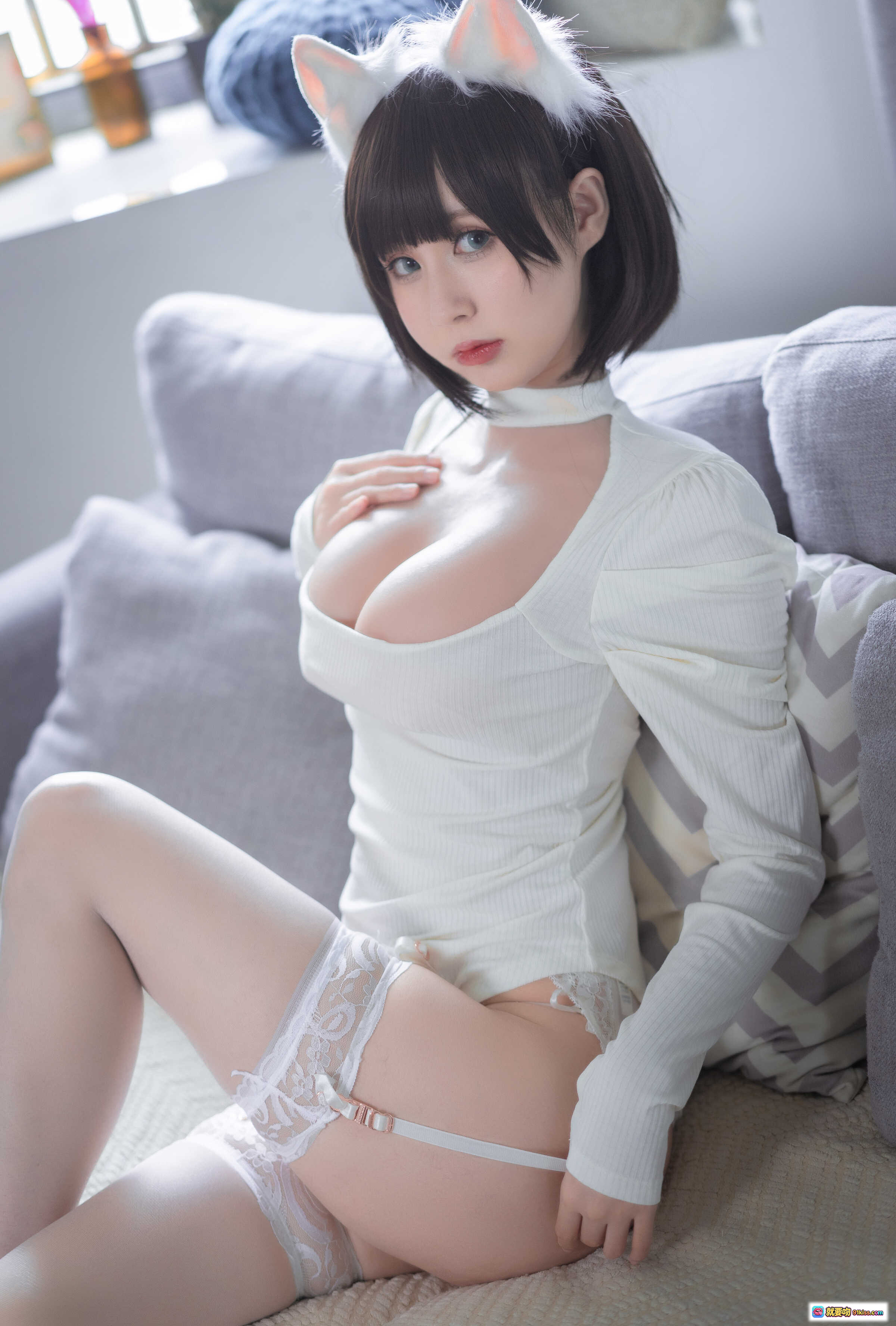 图片[6] - 西园寺南歌NO.006白猫白色连体衣性感写真30P121MB蕾丝吊袜带纯欲风私房美图 - 就要吻