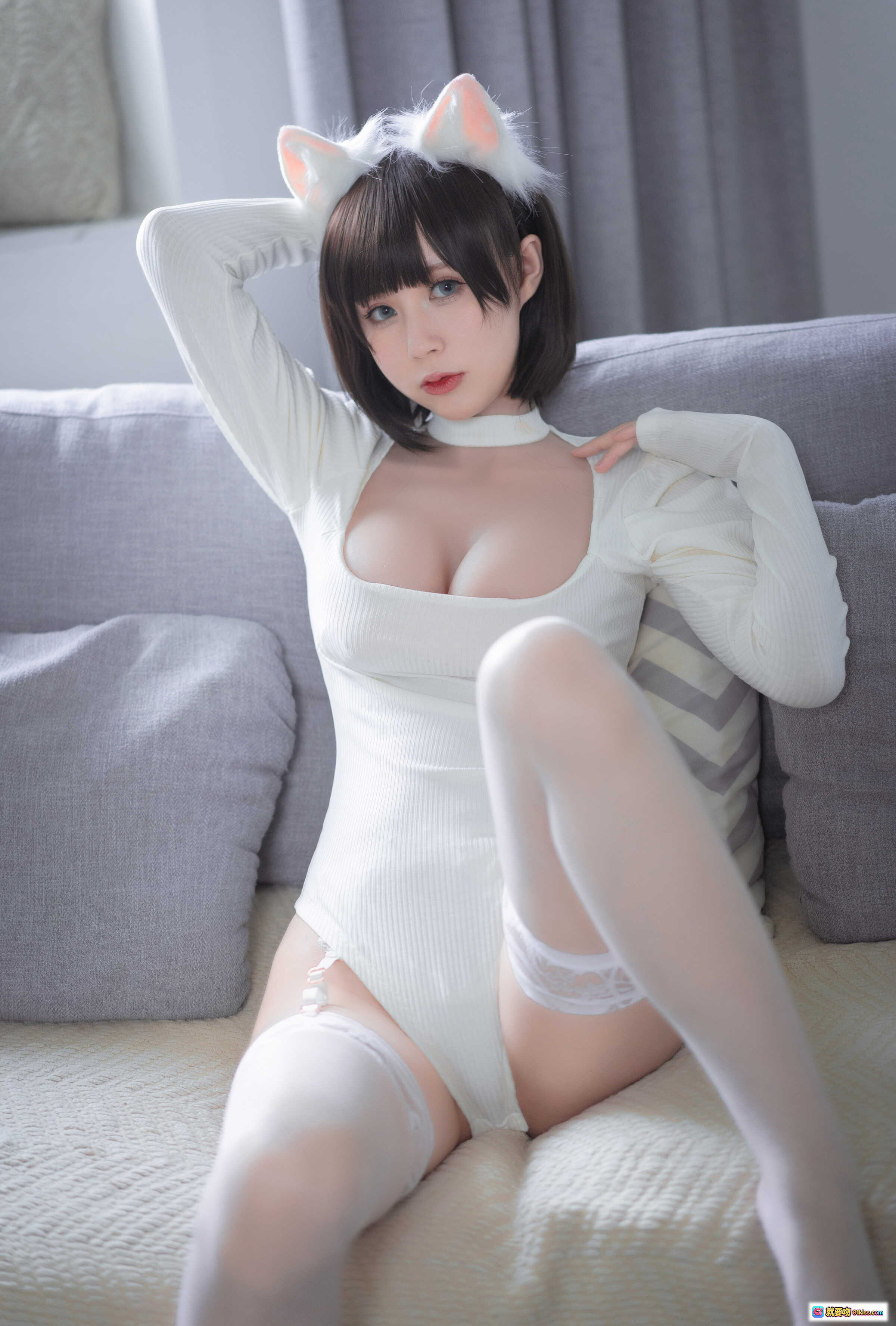 图片[3] - 西园寺南歌NO.006白猫白色连体衣性感写真30P121MB蕾丝吊袜带纯欲风私房美图 - 就要吻