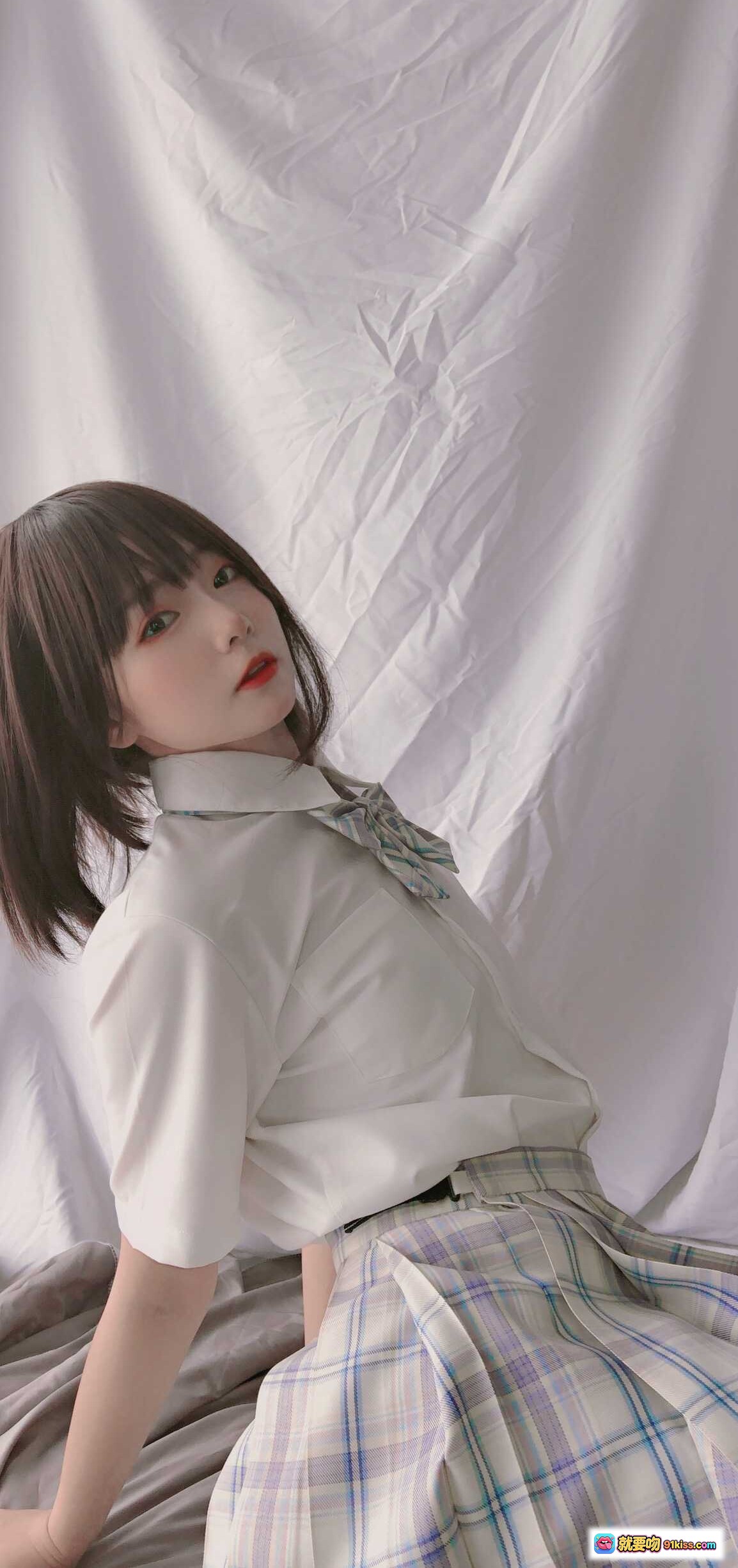 图片[4] - 青水NO.012学妹JK自拍写真 33P高清少女风校园制服美腿私房照 - 就要吻