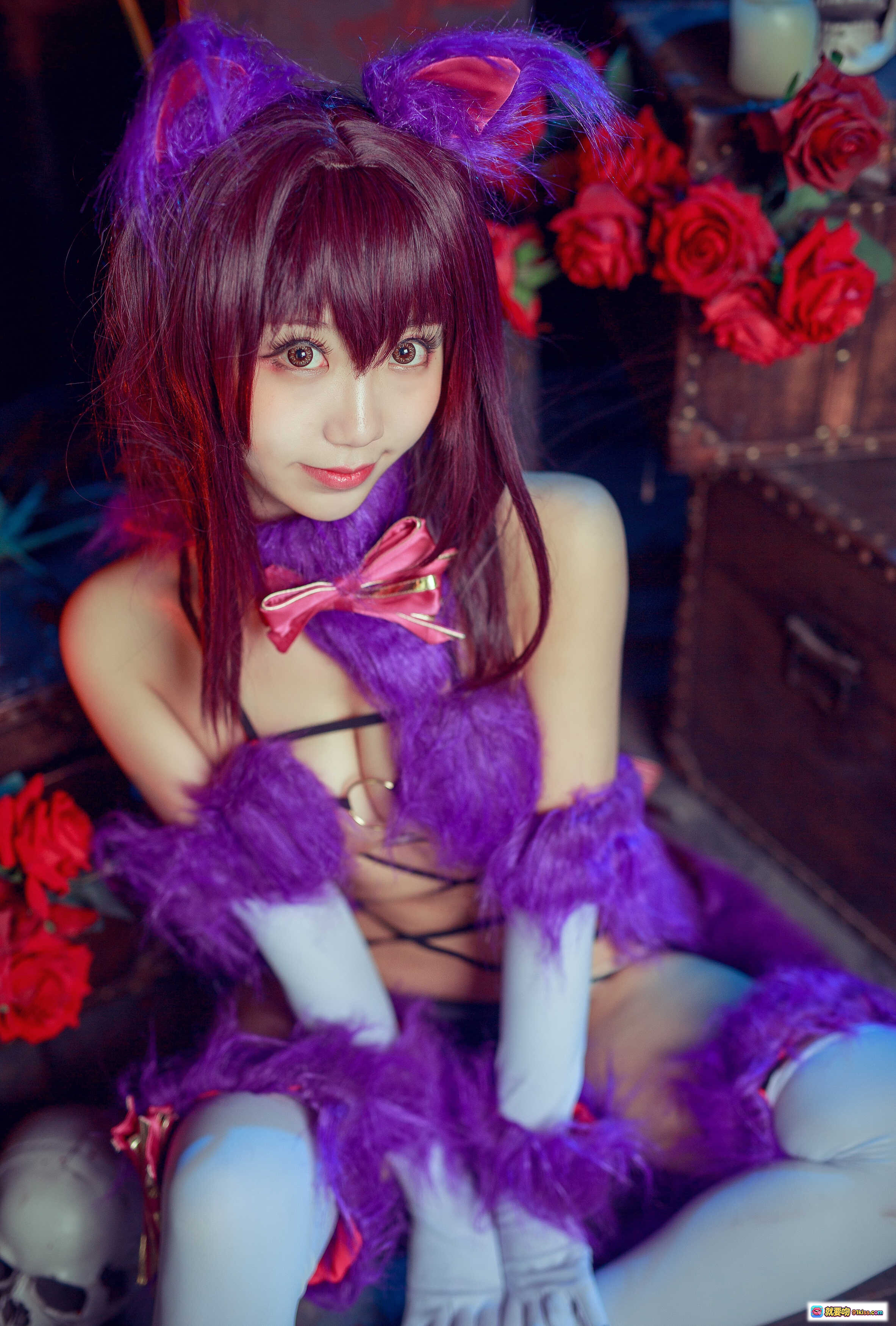 图片[8] - 黑川NO.017斯卡哈cosplay紫兔女郎图书馆写真63P高清图集 - 就要吻