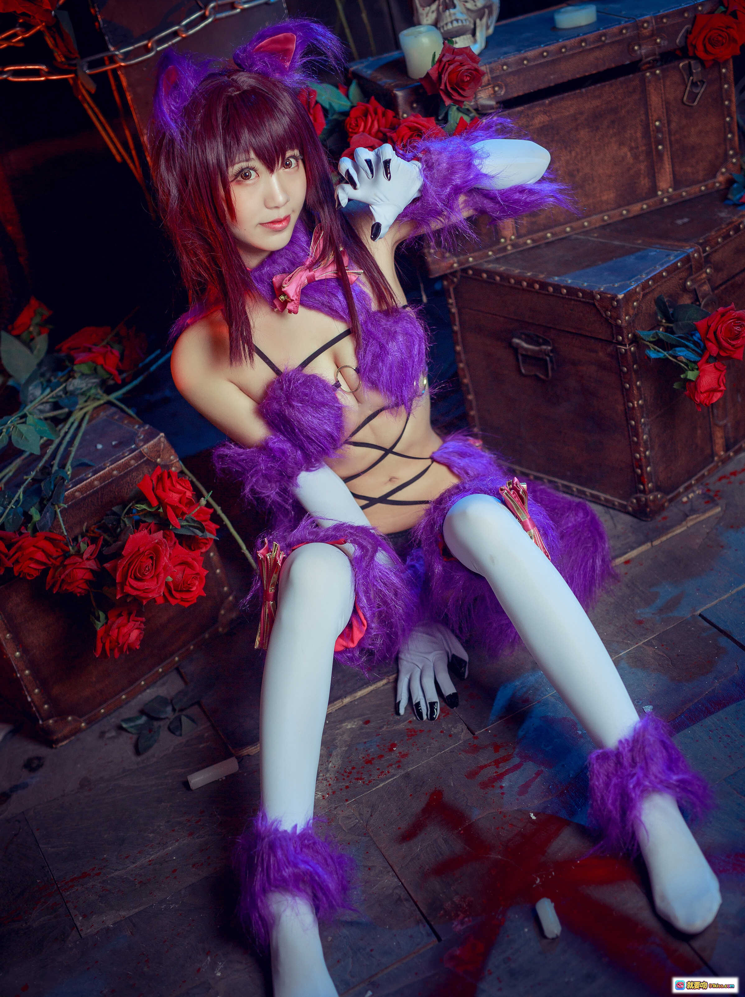 图片[6] - 黑川NO.017斯卡哈cosplay紫兔女郎图书馆写真63P高清图集 - 就要吻