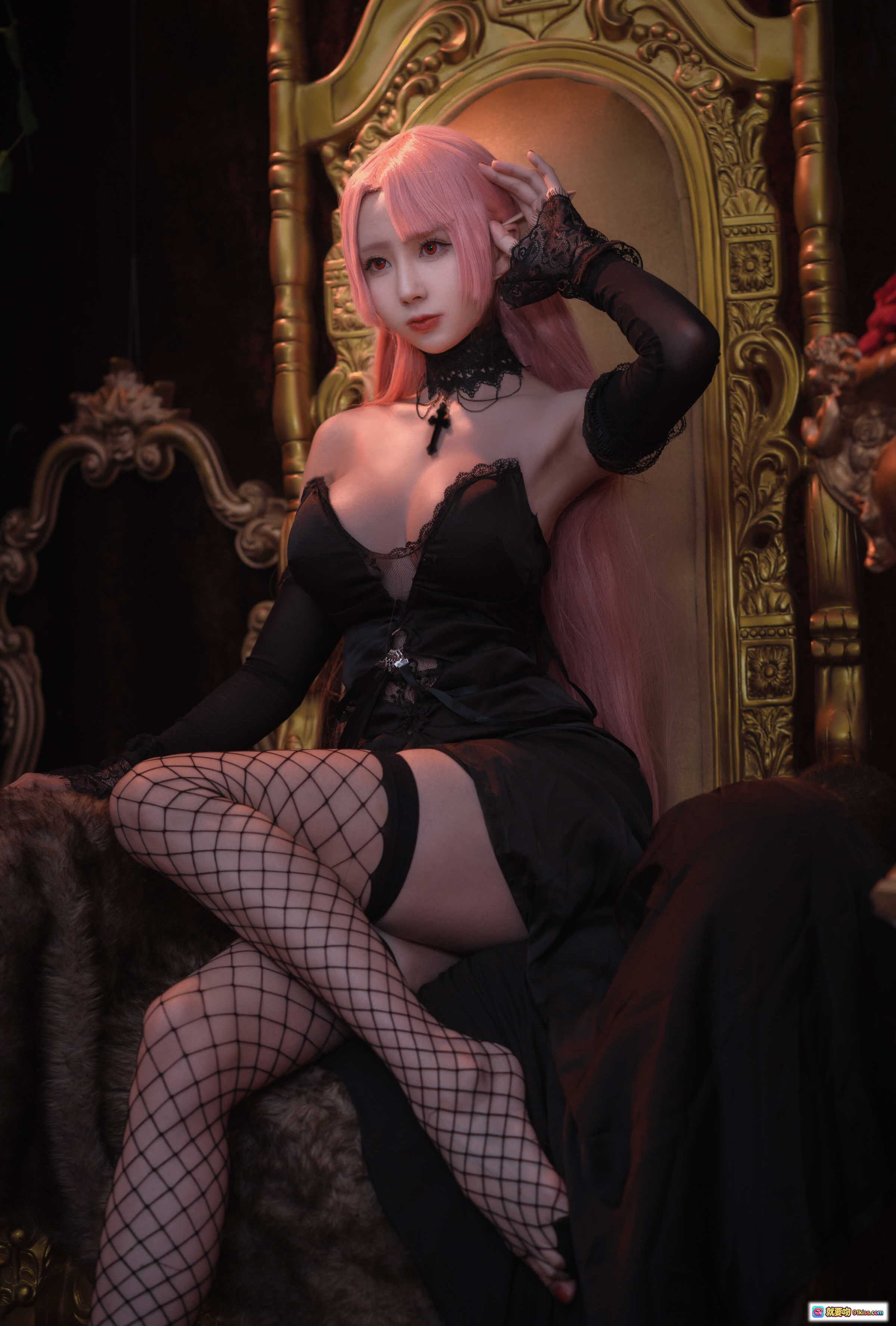 图片[3] - 西园寺南歌 NO.005 约克公爵 黑色蕾丝睡衣+渔网袜 性感写真 21P 80MB 高清私房美图 - 就要吻