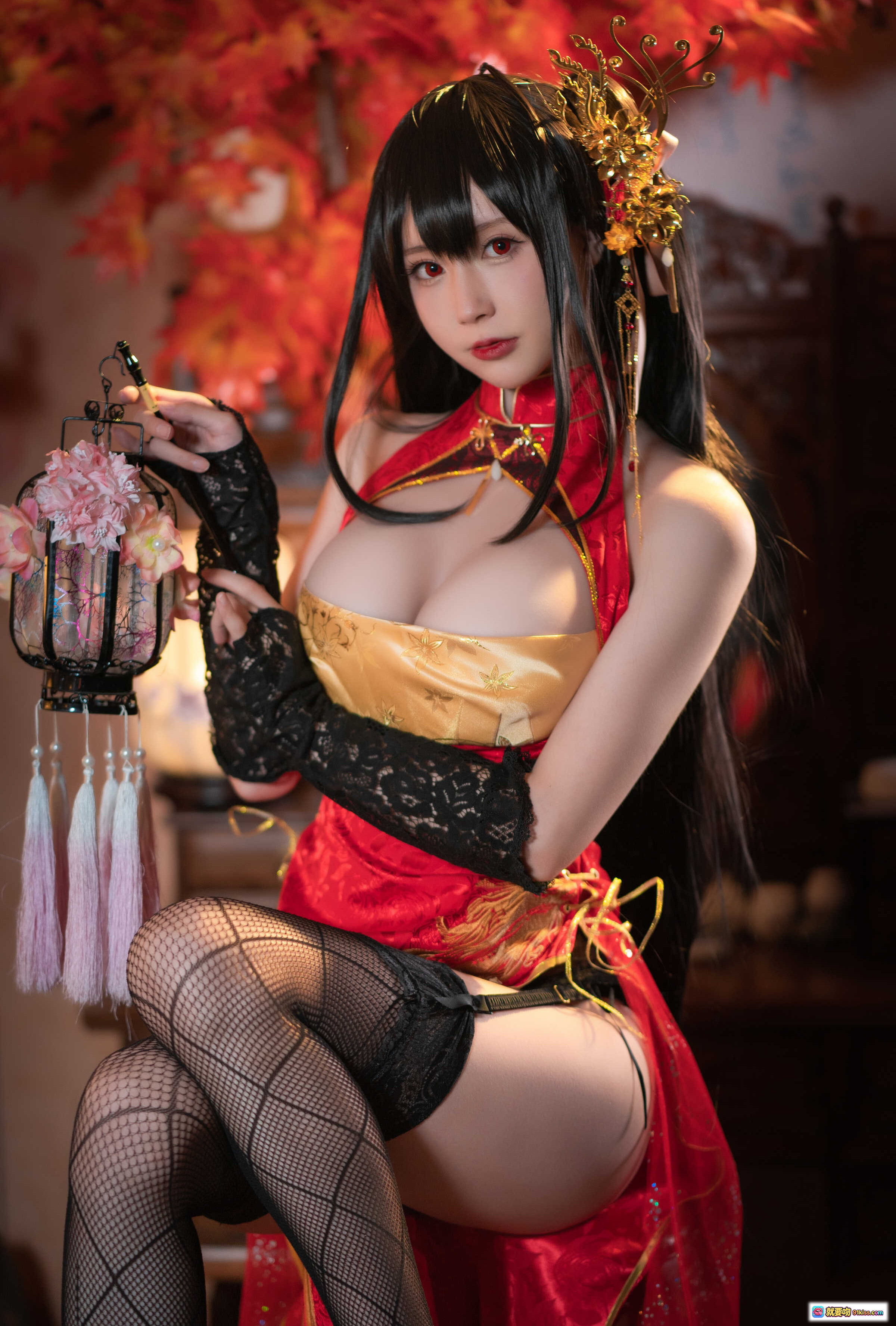 图片[5] - 西园寺南歌NO.008大鳯电子档3套93P444MB 红裙琵琶cos黑丝蕾丝写真美图 - 就要吻