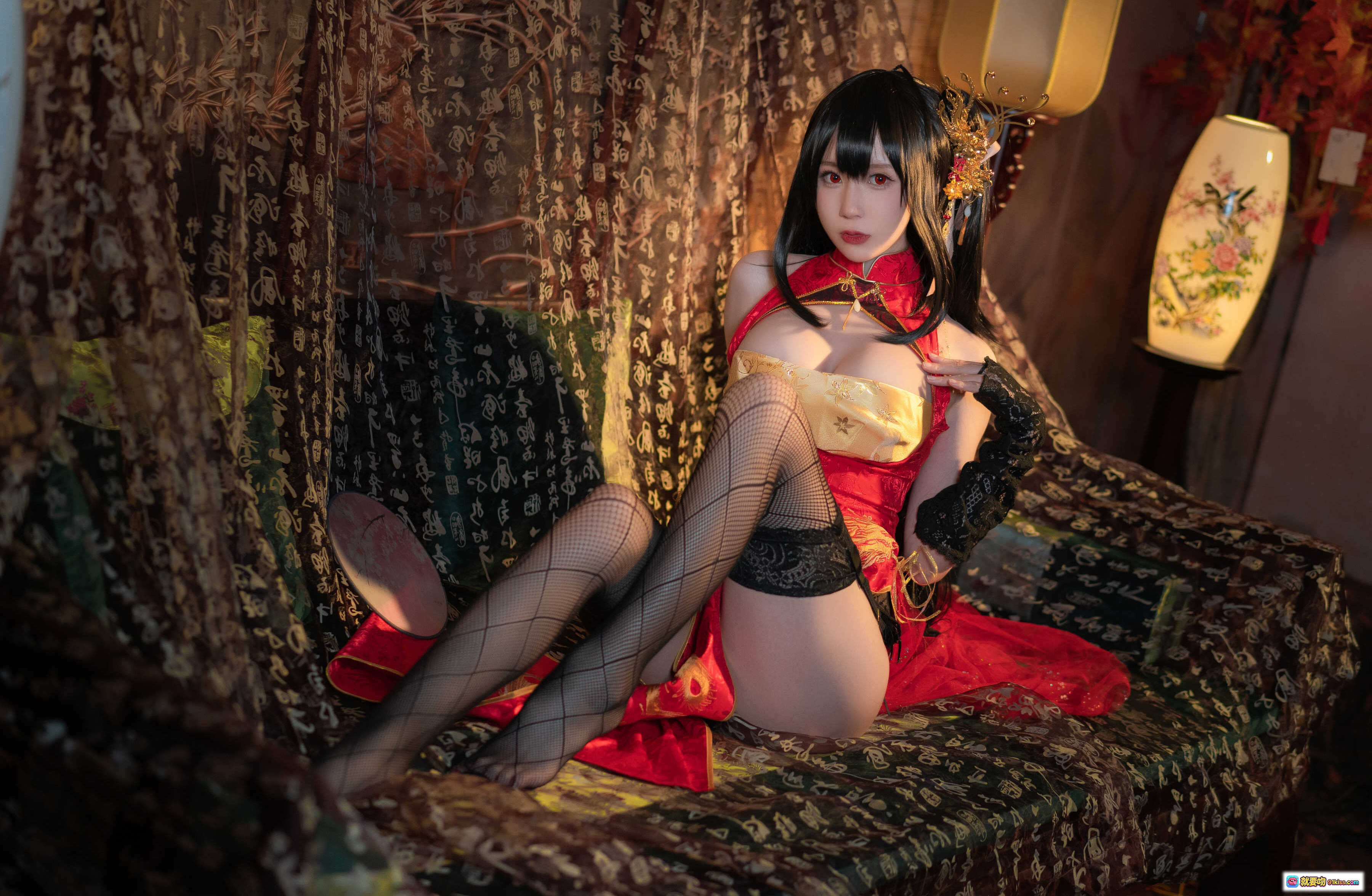 图片[3] - 西园寺南歌NO.008大鳯电子档3套93P444MB 红裙琵琶cos黑丝蕾丝写真美图 - 就要吻