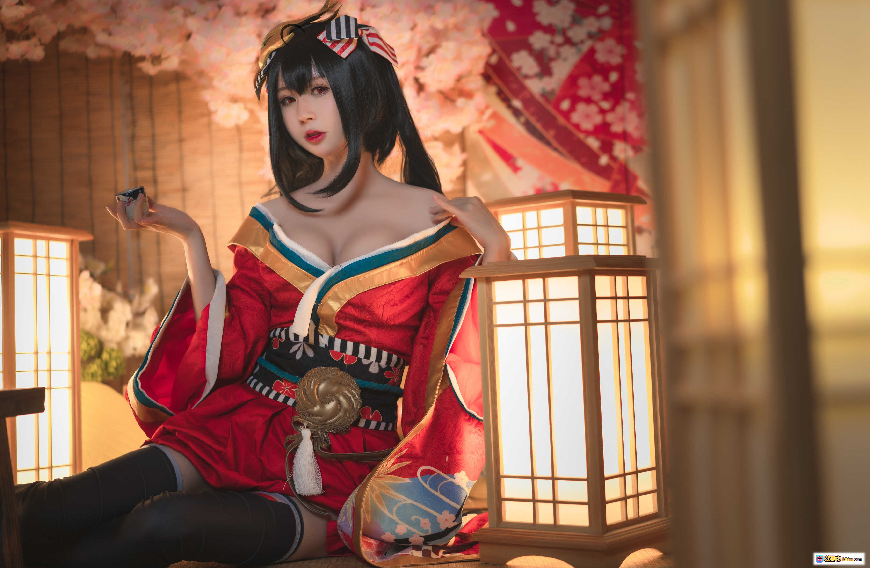 图片[4] - 西园寺南歌NO.008大鳯电子档3套93P444MB 红裙琵琶cos黑丝蕾丝写真美图 - 就要吻