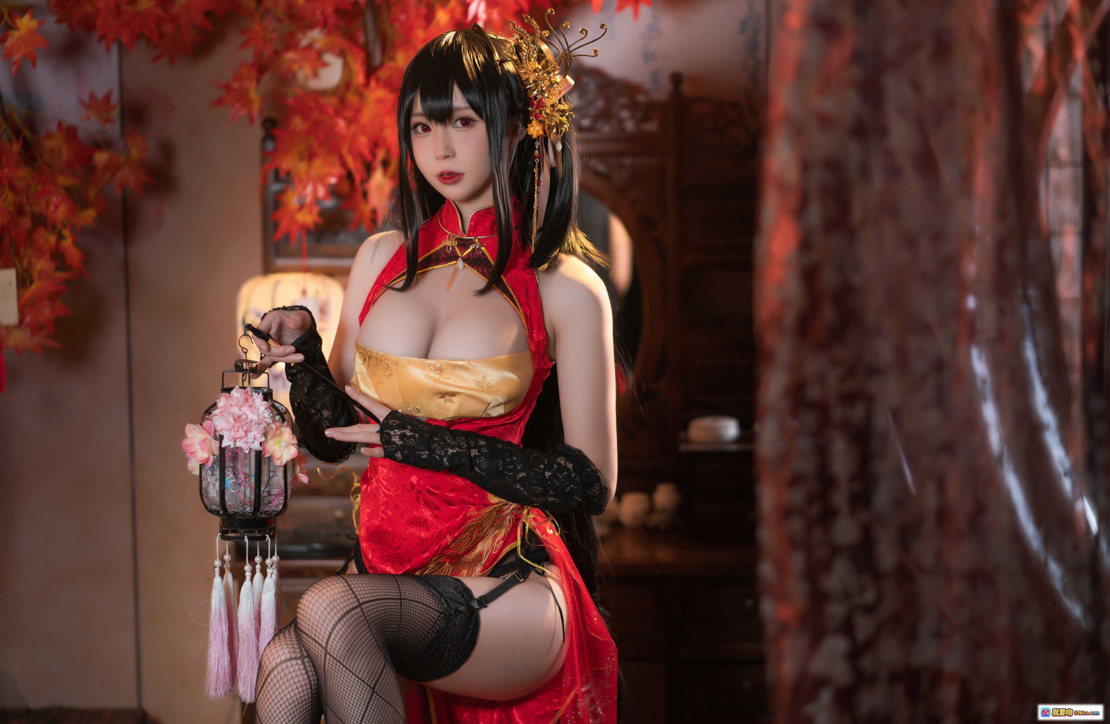 图片[10] - 西园寺南歌NO.008大鳯电子档3套93P444MB 红裙琵琶cos黑丝蕾丝写真美图 - 就要吻