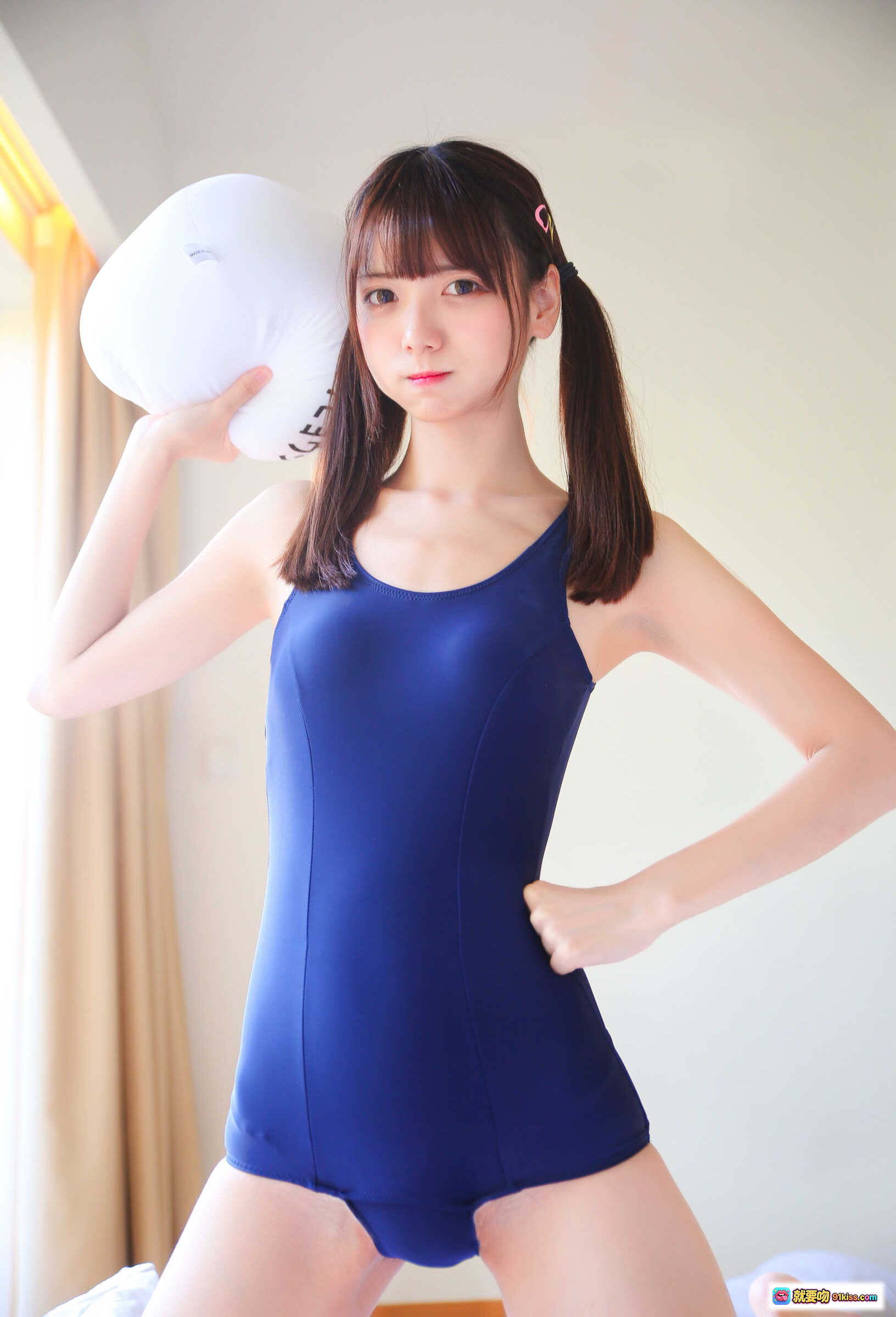 图片[1] - 陆卿卿NO.003死库水蓝色连体泳衣少女写真13P高清图集 - 就要吻