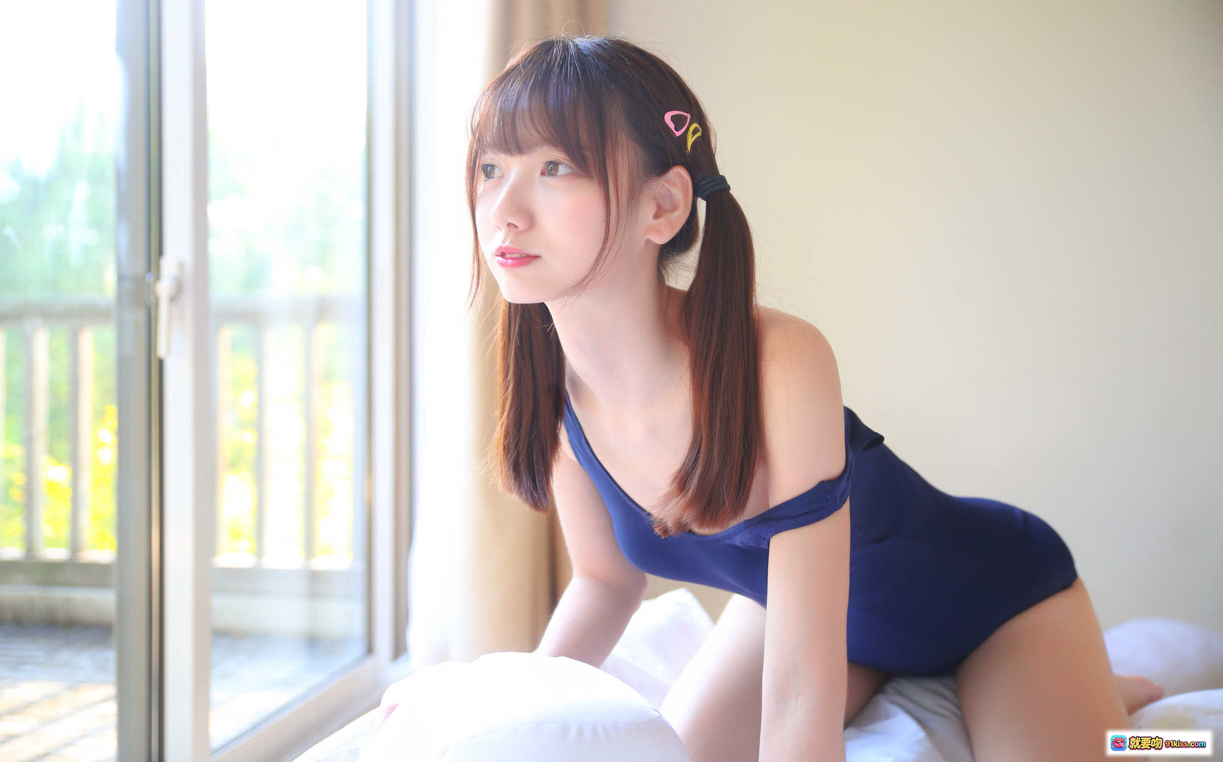 图片[2] - 陆卿卿NO.003死库水蓝色连体泳衣少女写真13P高清图集 - 就要吻