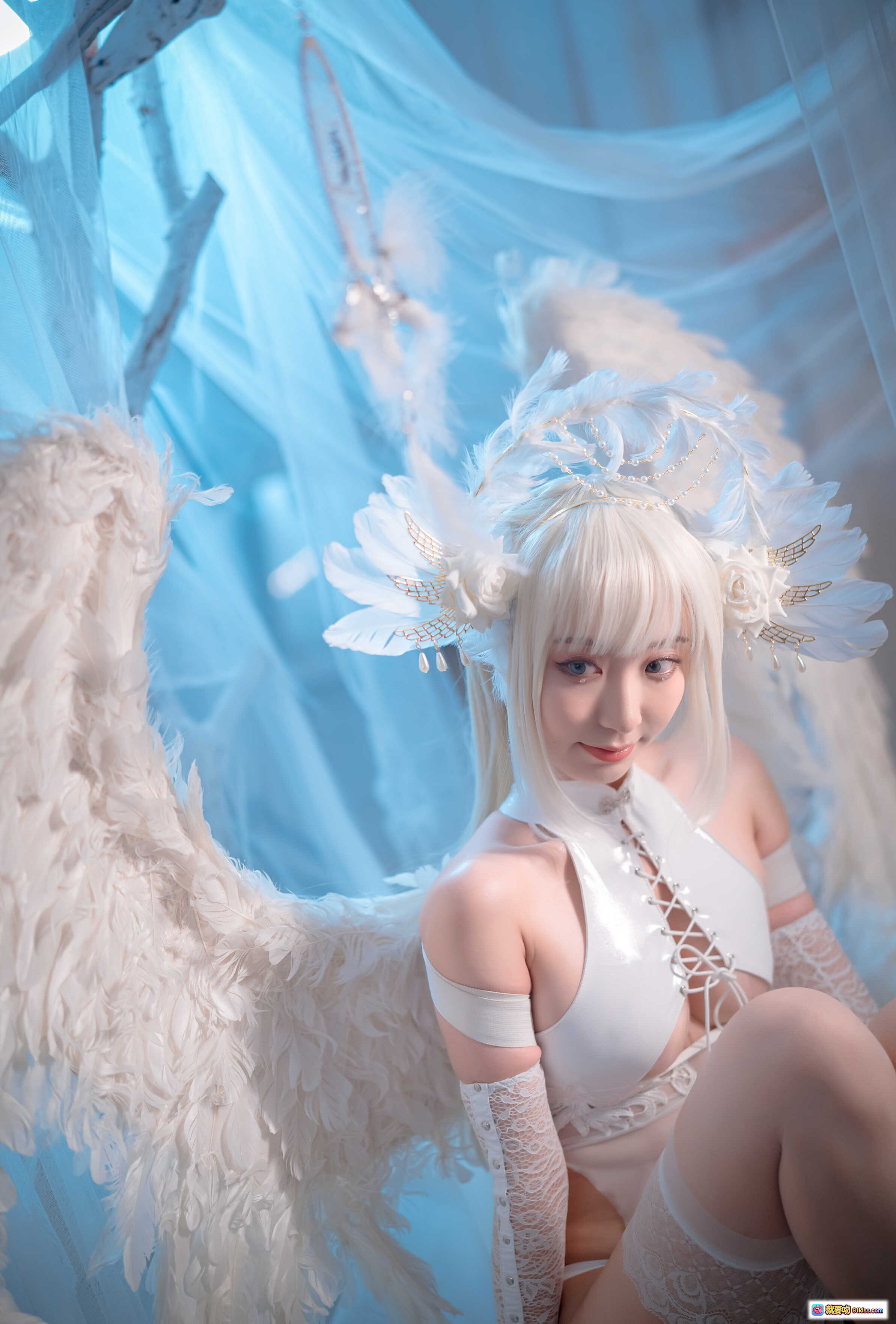 图片[9] - 黑川NO.057天使写真46P964MB 白发羽翼蕾丝内衣纯欲风唯美摄影高清图集 - 就要吻