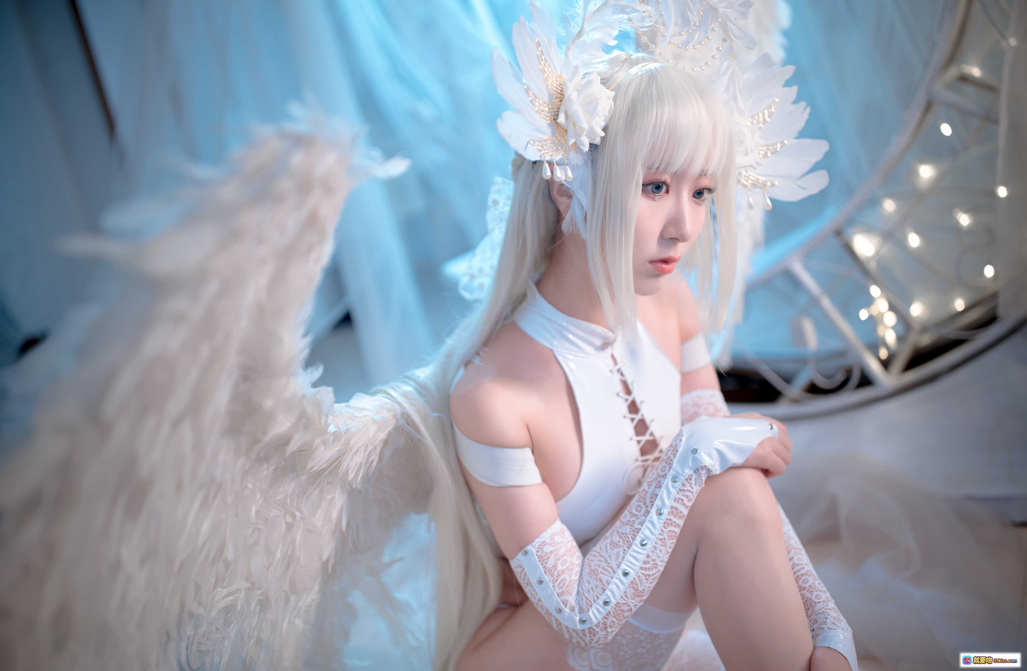 图片[8] - 黑川NO.057天使写真46P964MB 白发羽翼蕾丝内衣纯欲风唯美摄影高清图集 - 就要吻