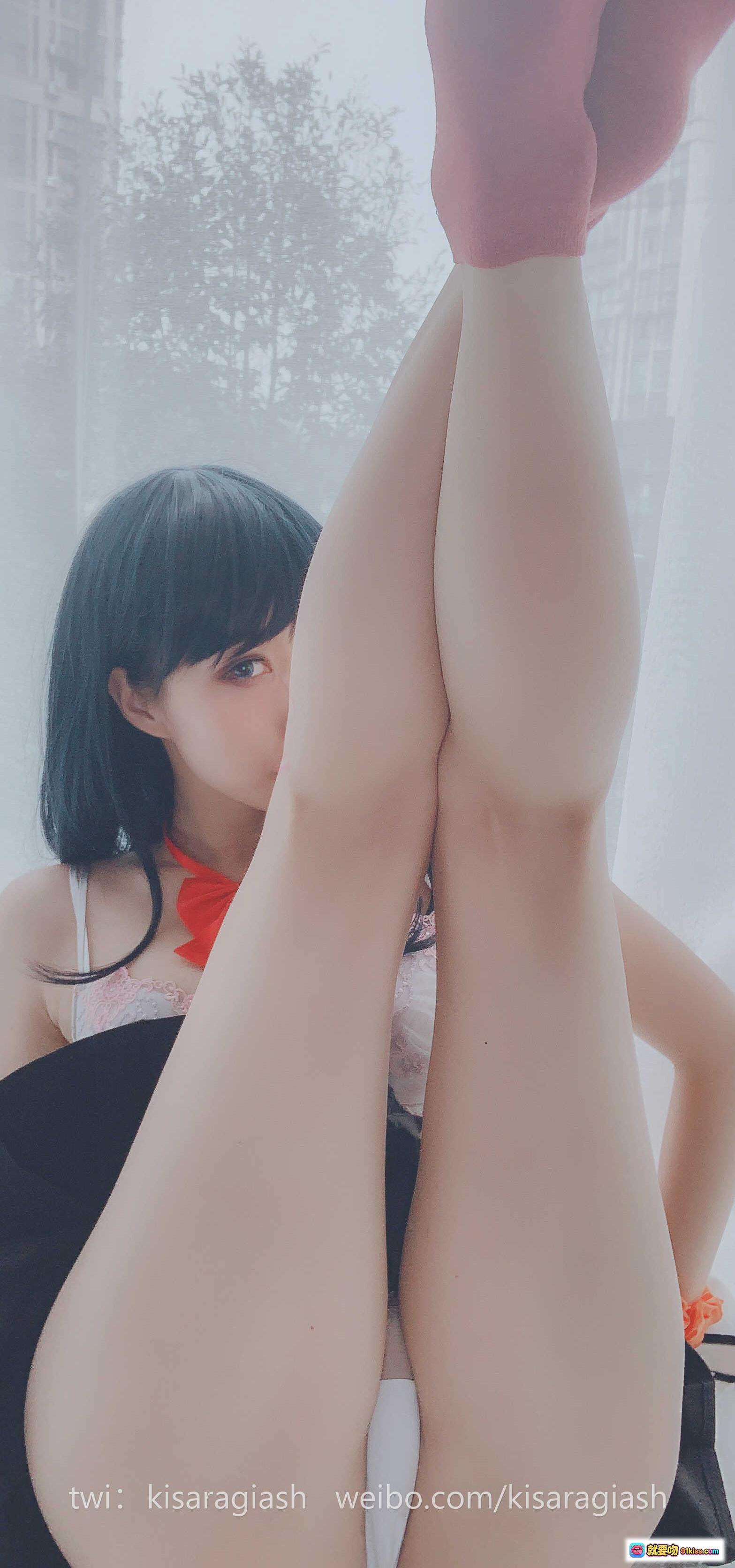 图片[5] - 如月灰NO.003宝多六花B写真集 | 黑发红领结少女 | 粉色蕾丝内衣 | 黑短裙美腿 | 清纯性感私房照 - 就要吻