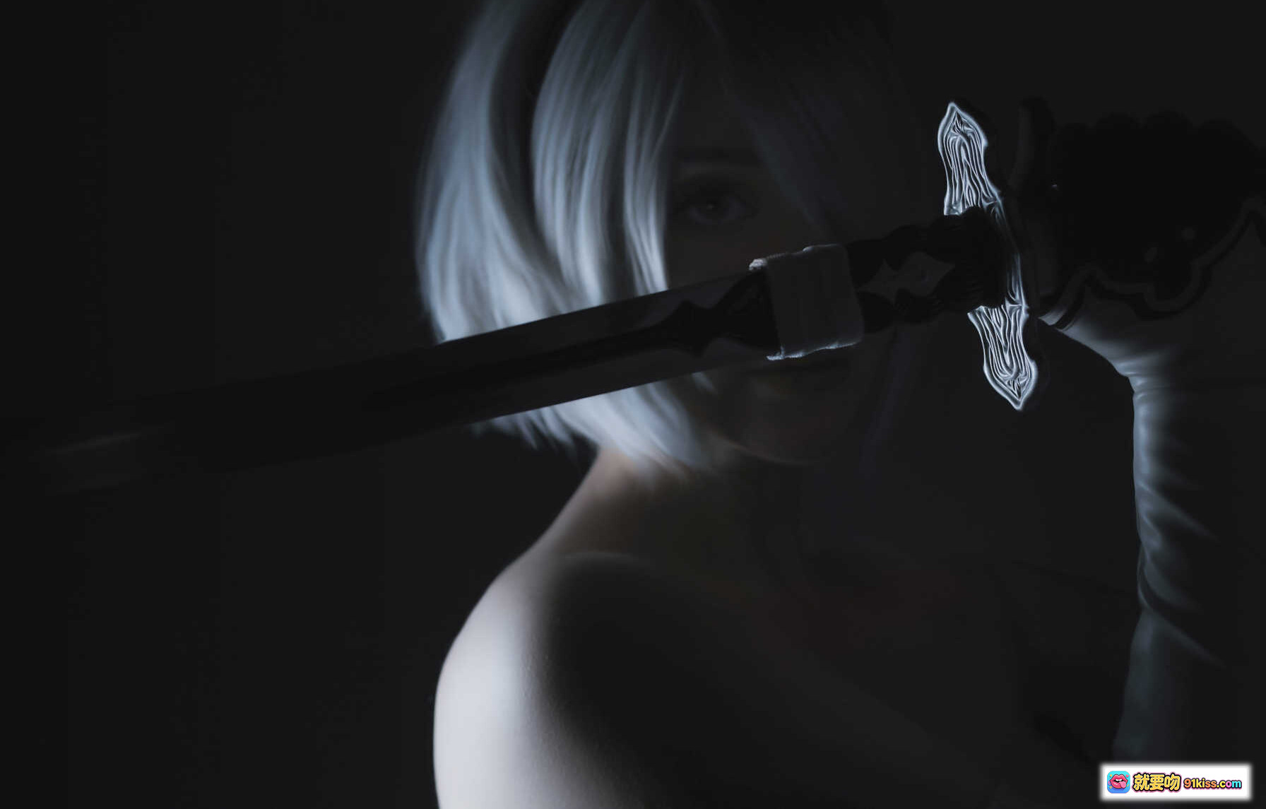 图片[7] - Sayathefox NO.014 2B Floral Cosplay 白发百合花造型 精致妆容 黑白手套 优雅侧颜 超清写真集 - 就要吻