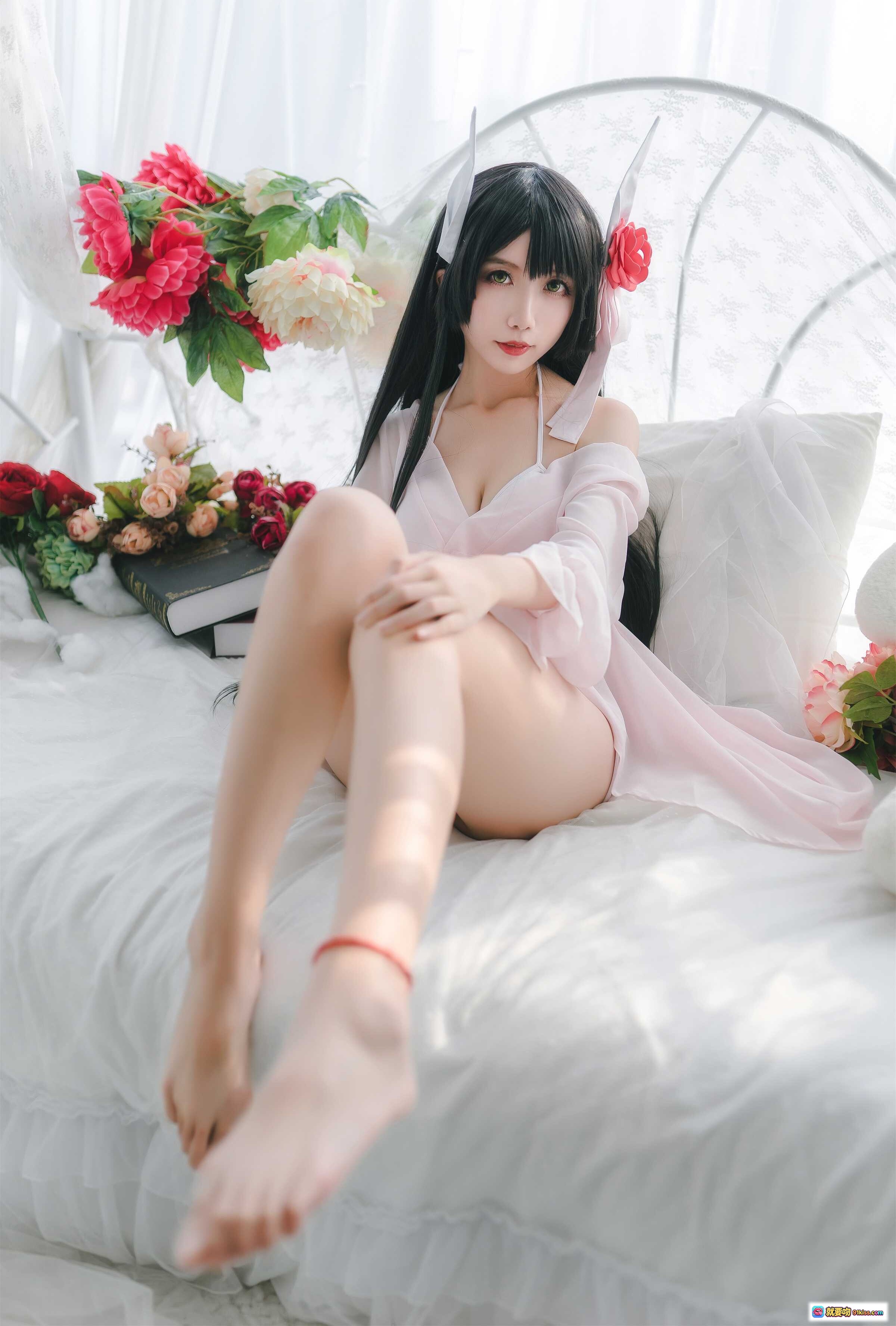 图片[10] - 迷失人形NO.004鲟比叡月下巡游Cosplay写真 白纱床幔黑长直粉系和风少女私房美图 - 就要吻