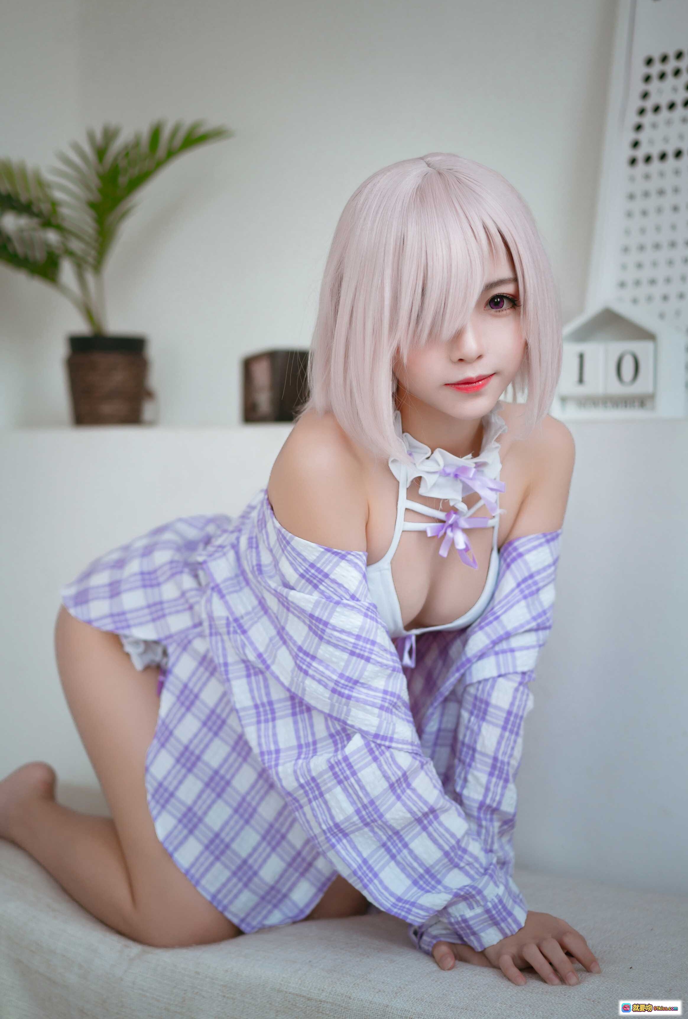 图片[7] - 大大卷卷小卷NO.016白内衣紫格子衬衫性感写真12P78MB - 就要吻