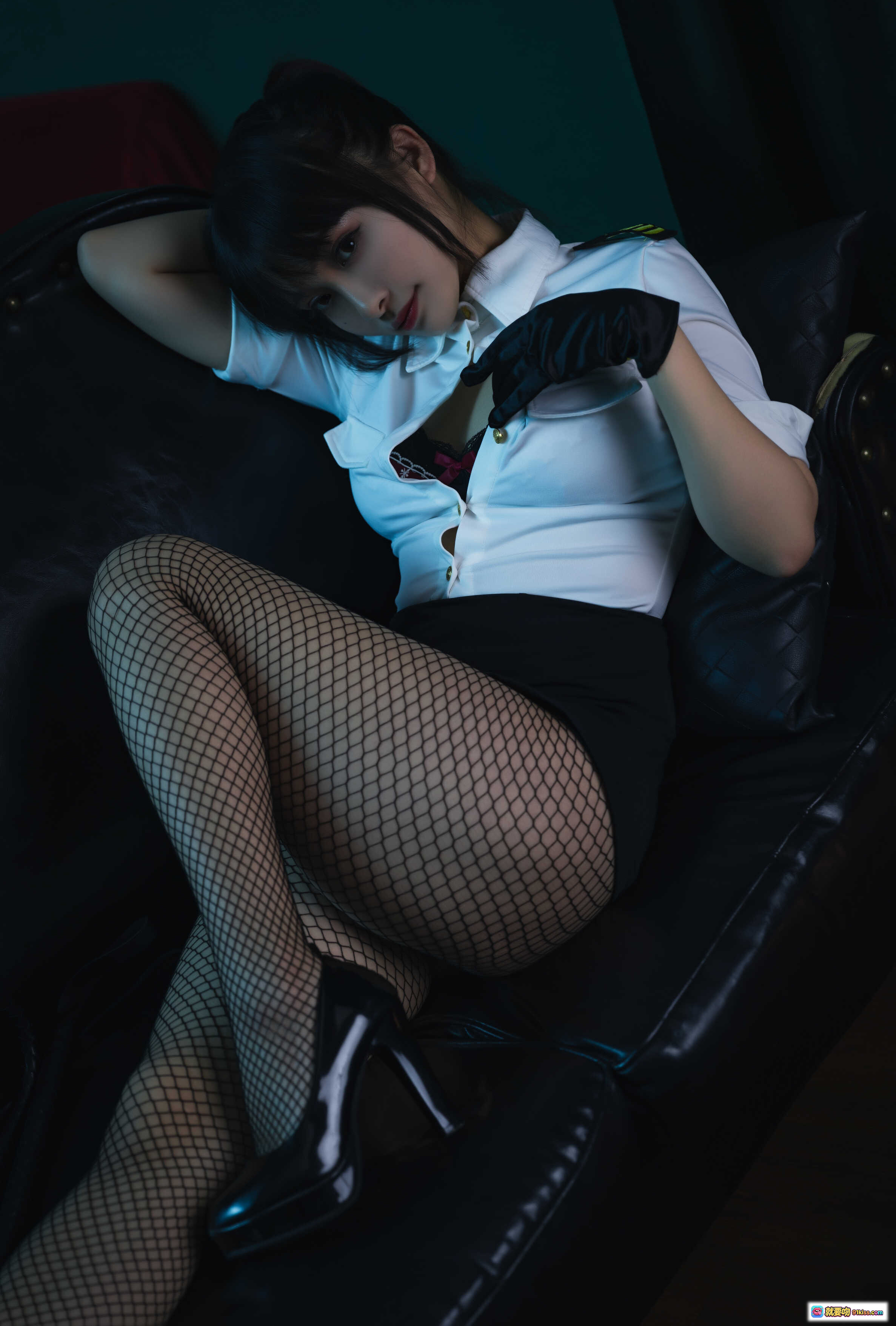 图片[10] - 洛璃 LoLiSAMA NO.008 超S女警写真 | 白衬衫警服+渔网袜+墨镜诱惑 | 22P高清图集 - 就要吻