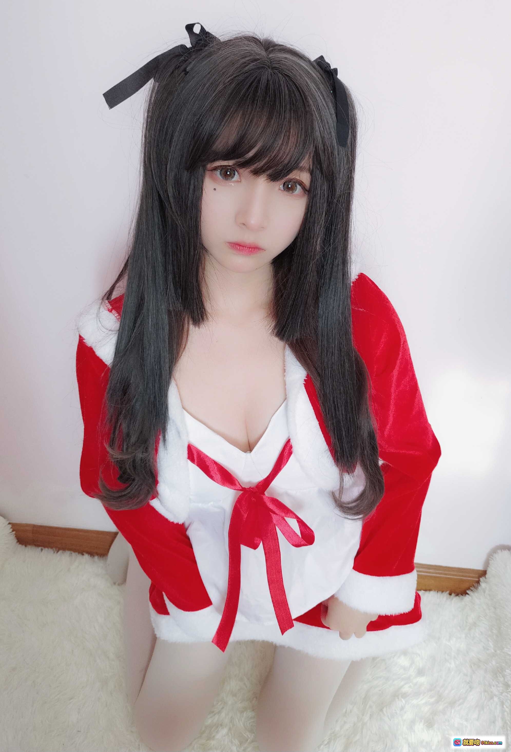 图片[2] - 古川NO.023圣诞主题写真 | 红白圣诞裙+双马尾黑发+甜美表情+高清13P美图 - 就要吻