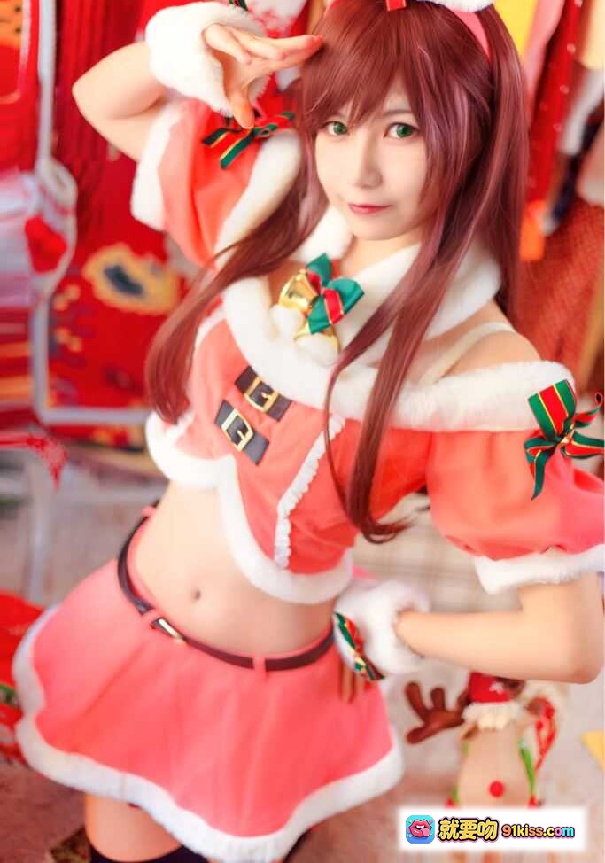 图片[8] - 逐月SU圣诞Cosplay写真 | 红色兔耳少女手持Merry Christmas礼盒 | 圣诞主题居家萌系美图23P - 就要吻