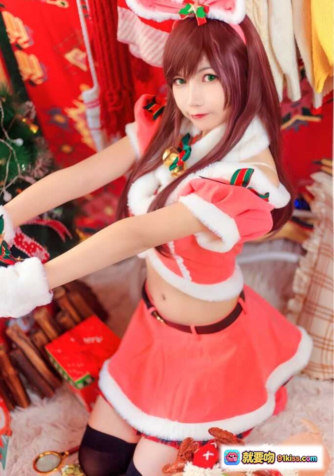 图片[3] - 逐月SU圣诞Cosplay写真 | 红色兔耳少女手持Merry Christmas礼盒 | 圣诞主题居家萌系美图23P - 就要吻