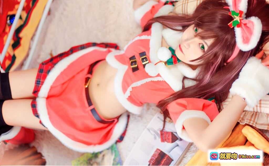图片[6] - 逐月SU圣诞Cosplay写真 | 红色兔耳少女手持Merry Christmas礼盒 | 圣诞主题居家萌系美图23P - 就要吻