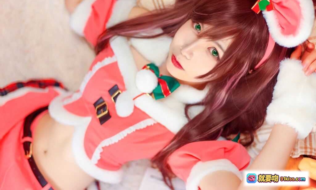 图片[4] - 逐月SU圣诞Cosplay写真 | 红色兔耳少女手持Merry Christmas礼盒 | 圣诞主题居家萌系美图23P - 就要吻