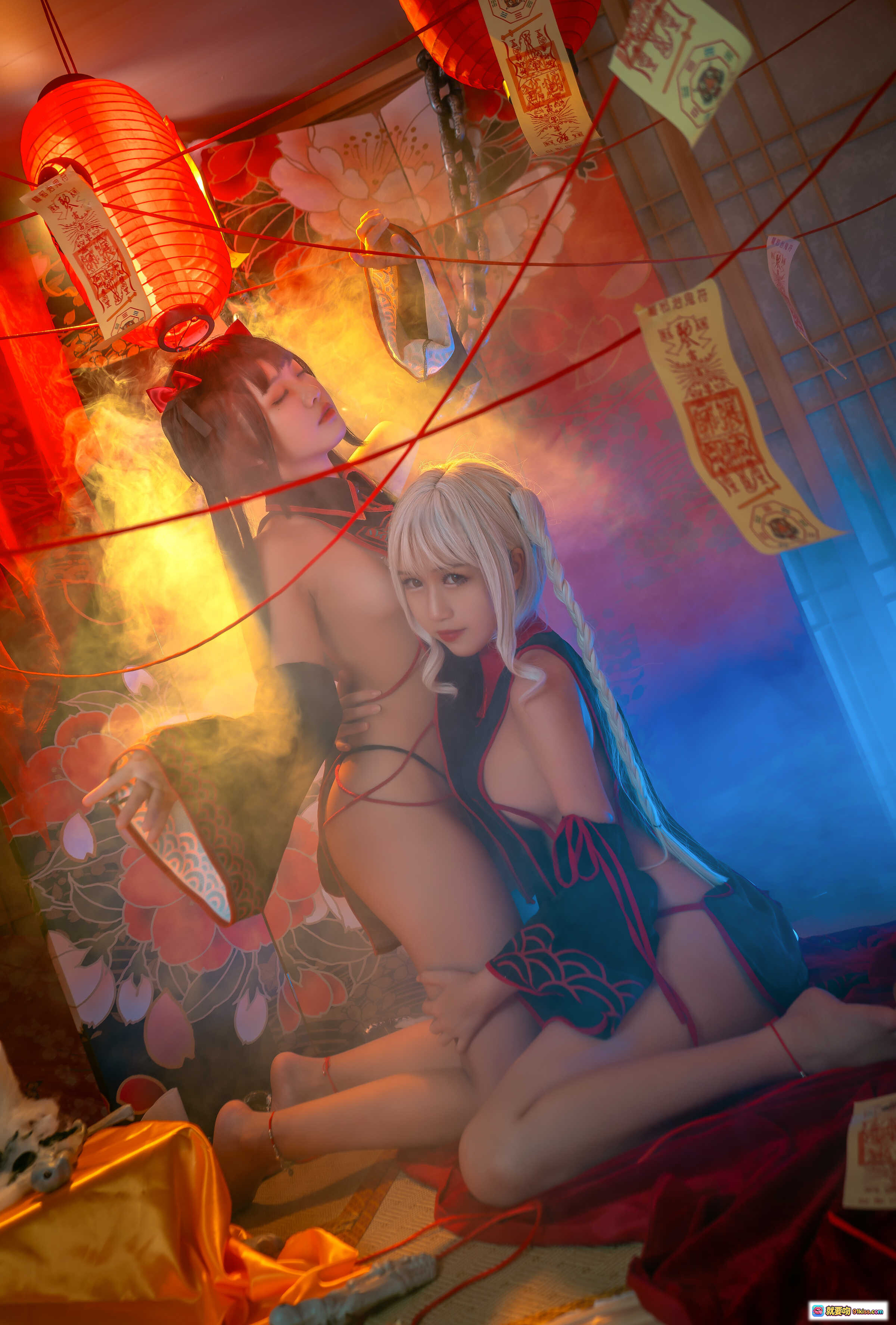 图片[9] - lovely呆玄NO.011双人僵尸Cosplay写真｜暗黑系少女+骷髅道具+烟雾氛围+和风背景+精致妆造+33P高清图集 - 就要吻