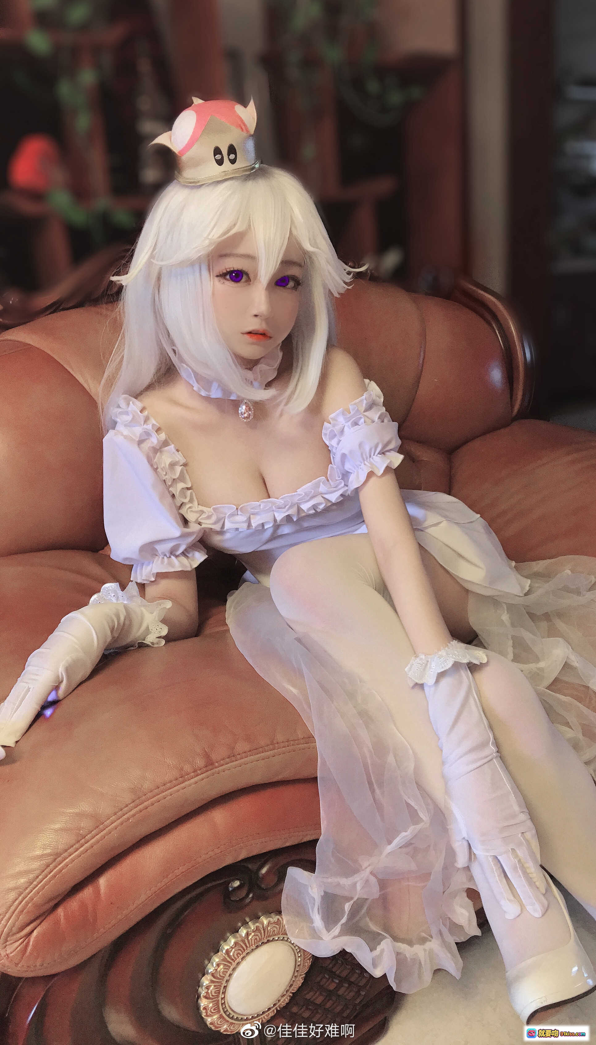 图片[9] - 佳佳好难啊VOL.30幽灵姬cosplay 白发紫瞳女仆装 甜美 wink 萝莉风 搞怪表情 粉色蕾丝裙 手套配饰 二次元角色扮演 - 就要吻