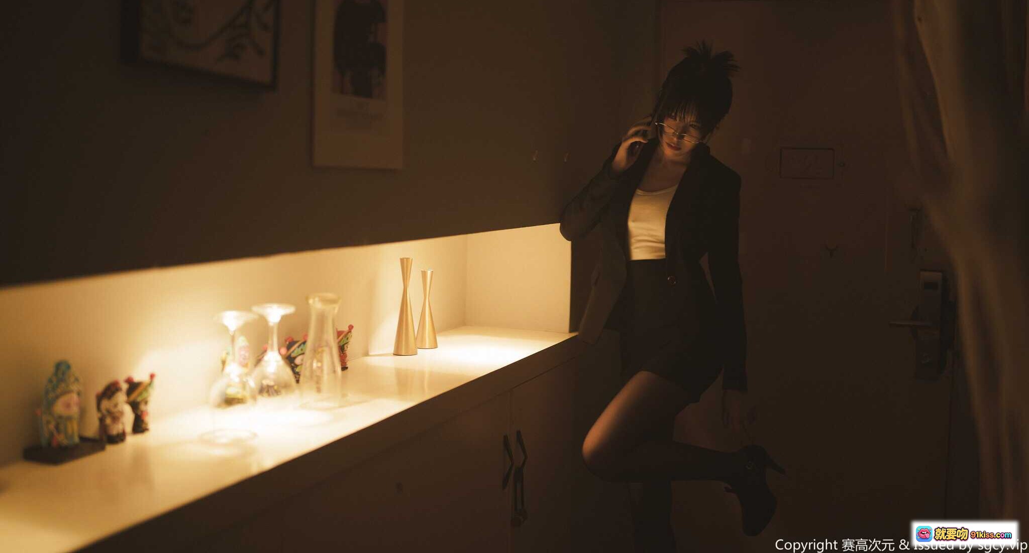 图片[7] - 逐月SU OL居家写真51P | 黑发眼镜少女床上笔记本电脑氛围感私房照 - 就要吻