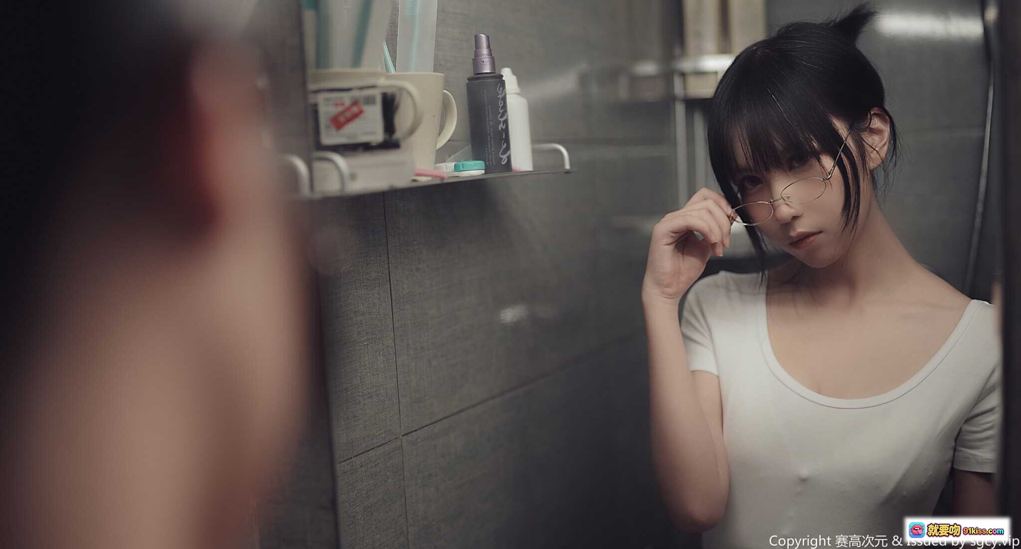 图片[6] - 逐月SU OL居家写真51P | 黑发眼镜少女床上笔记本电脑氛围感私房照 - 就要吻