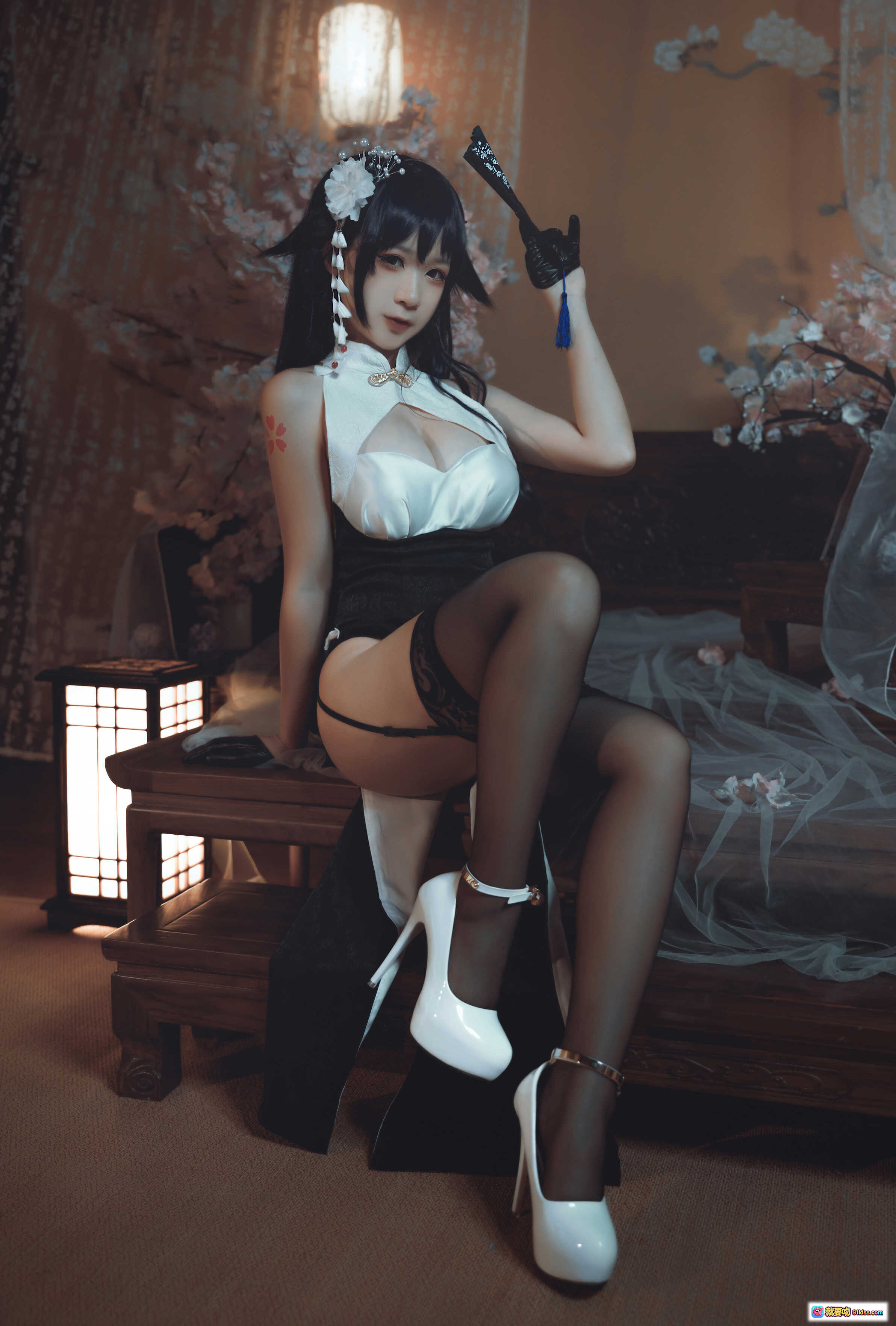 图片[7] - 樱落酱NO.015吾妻旗袍写真·黑丝美腿+樱花场景+和风少女+精致妆造+私房氛围感摄影 - 就要吻