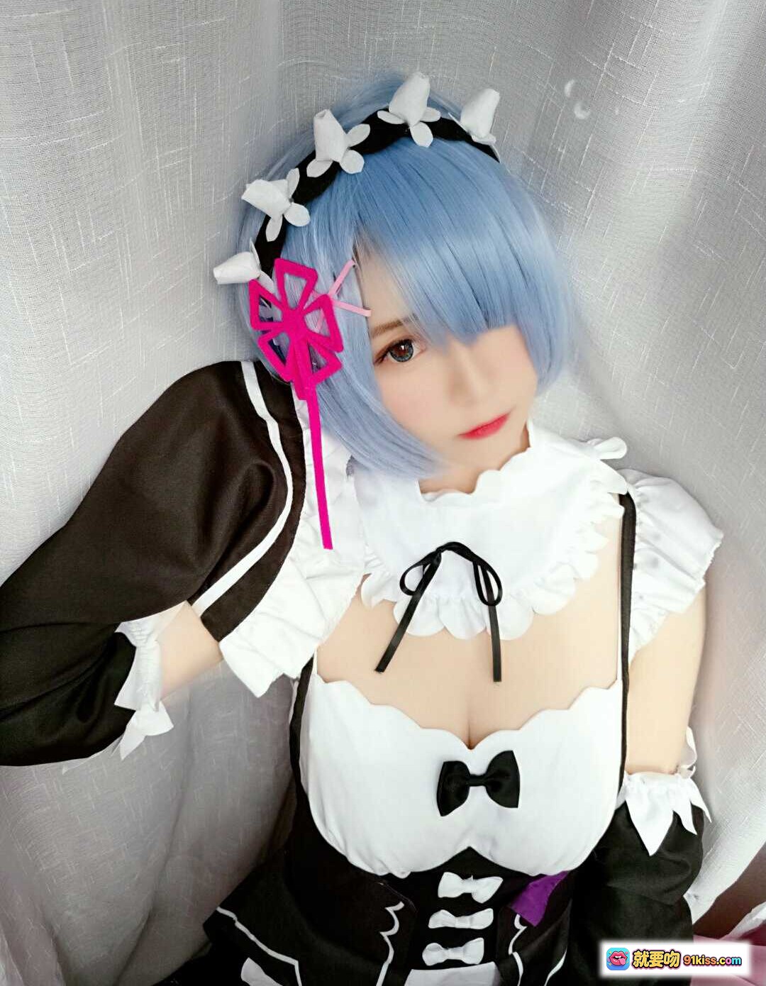 图片[10] - 古川NO.014蕾姆女仆cos写真 | 蓝发少女白丝黑袜 | 粉色床榻萌系美图 | 33P高清图集 - 就要吻