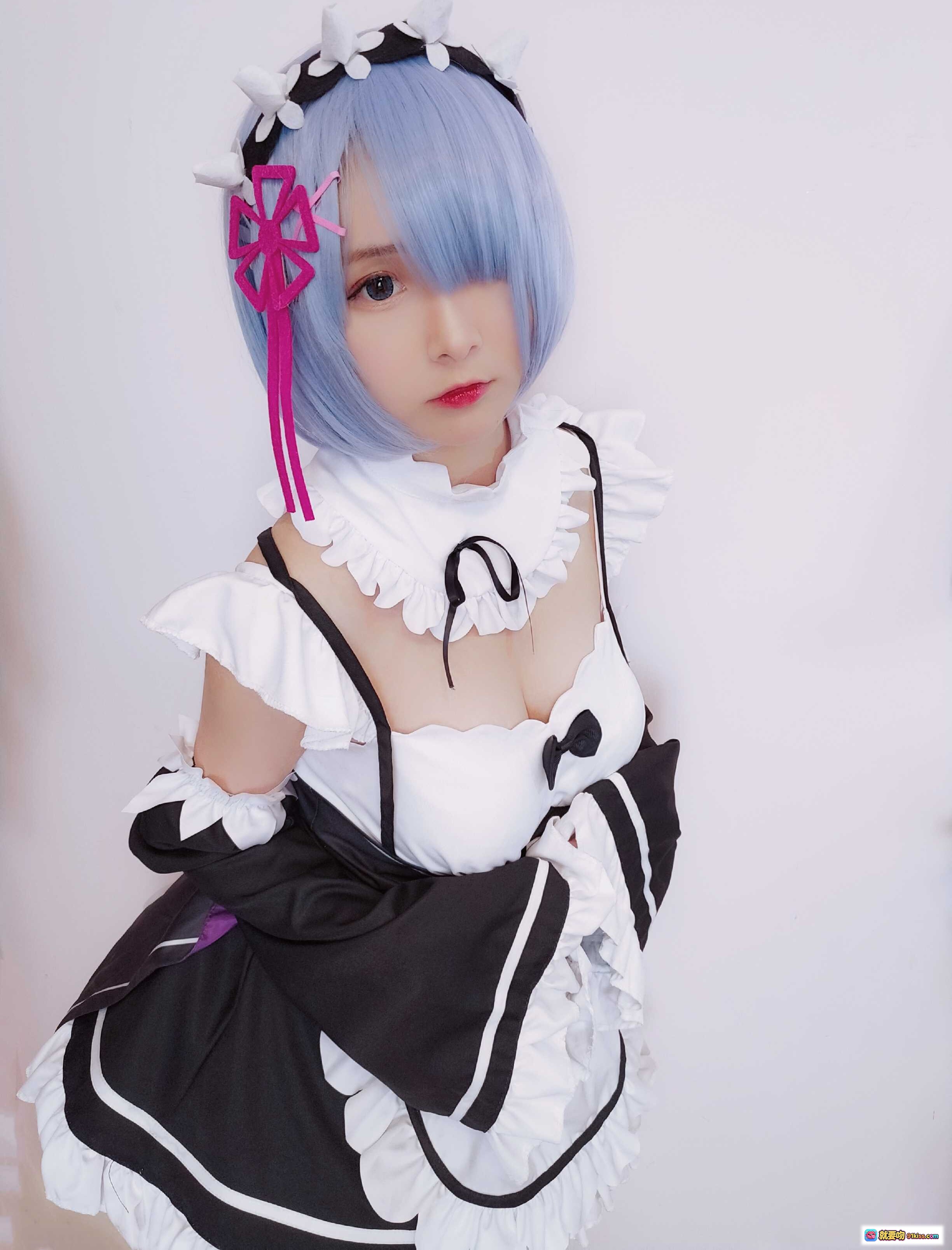 图片[5] - 古川NO.014蕾姆女仆cos写真 | 蓝发少女白丝黑袜 | 粉色床榻萌系美图 | 33P高清图集 - 就要吻