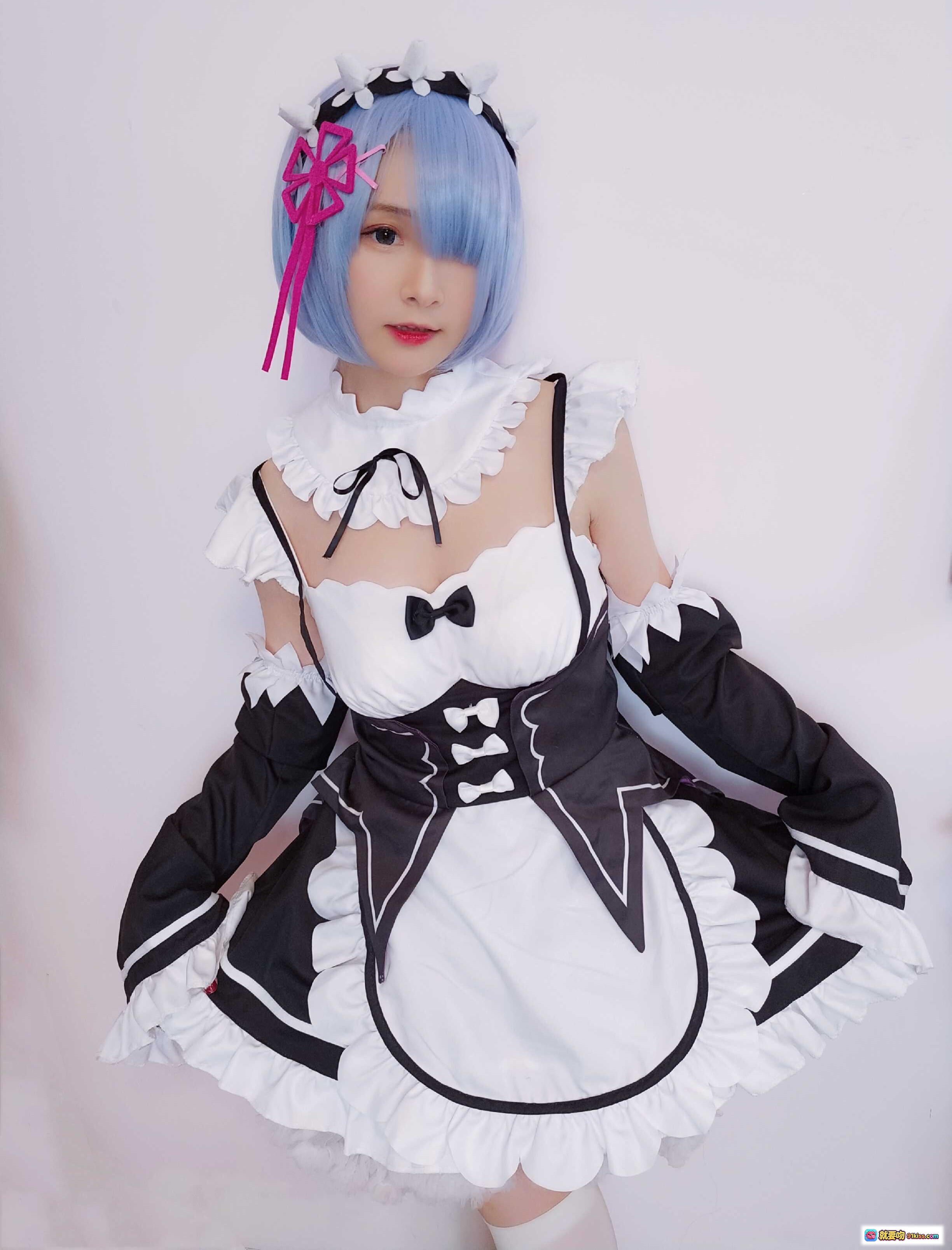 图片[9] - 古川NO.014蕾姆女仆cos写真 | 蓝发少女白丝黑袜 | 粉色床榻萌系美图 | 33P高清图集 - 就要吻