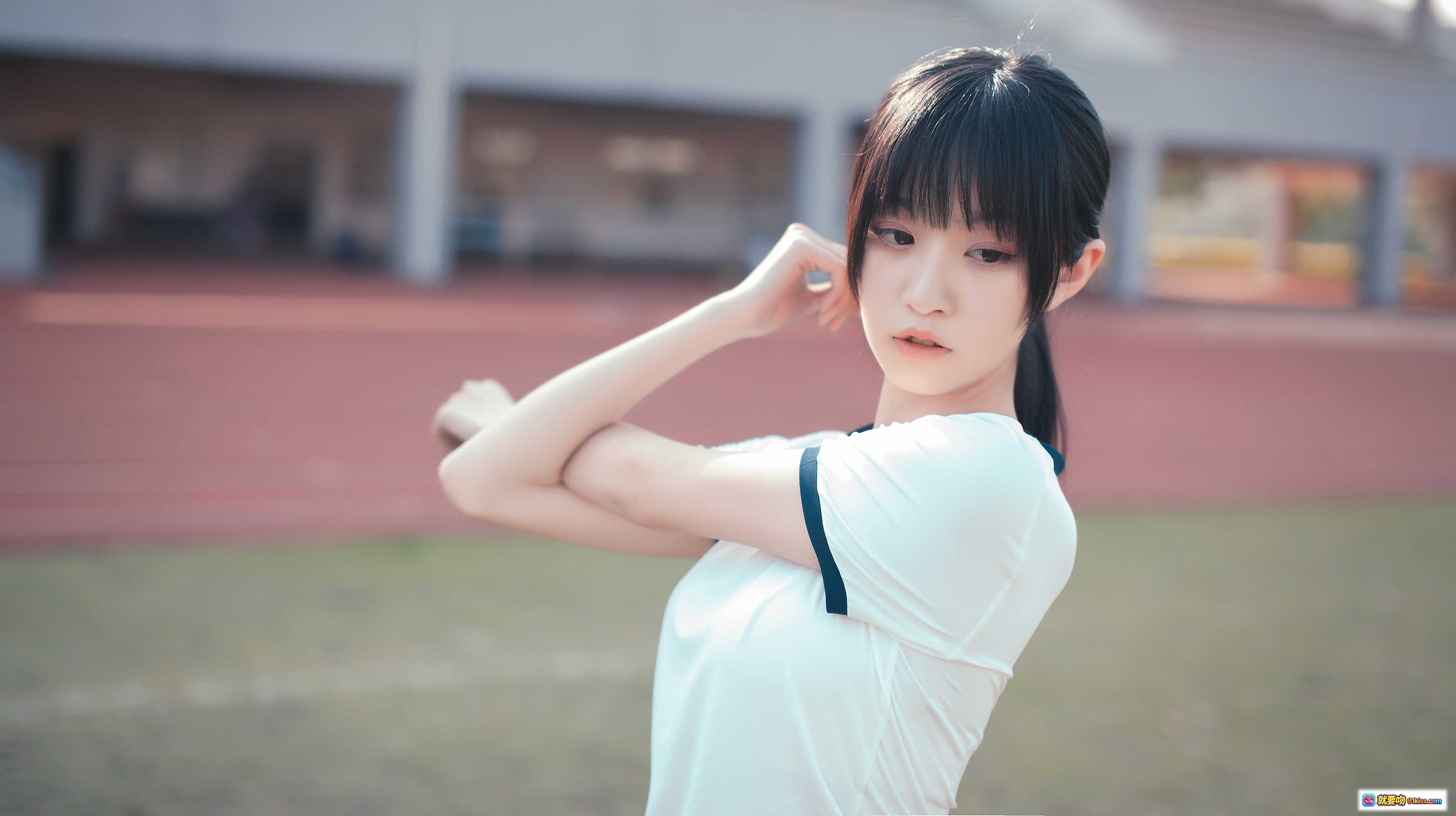 图片[7] - 黑丝体操服少女 stadium写真 53P高清图集 体育风穿搭 甜美日系风格 体育场背景 美腿丝袜造型 - 就要吻