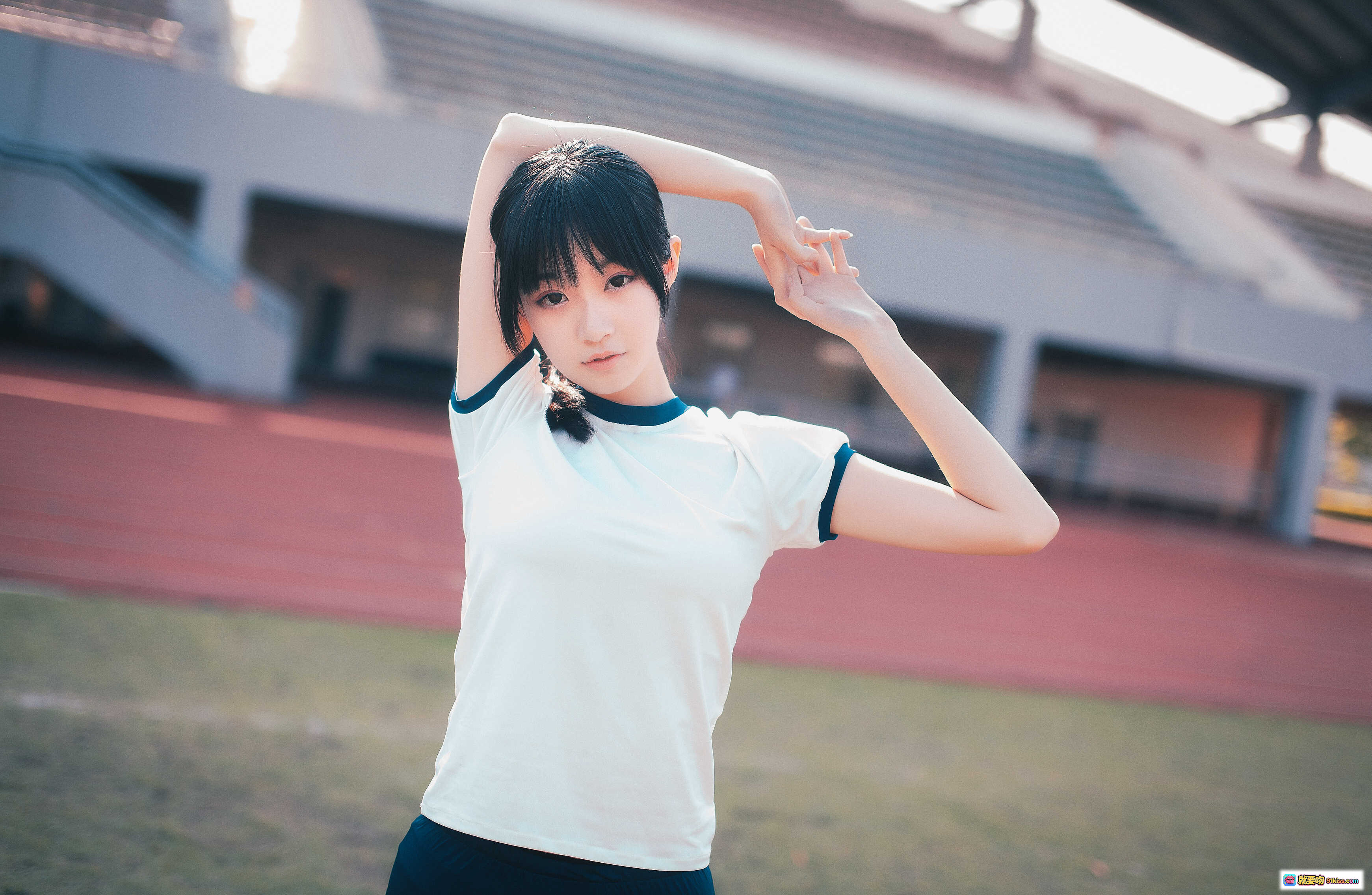 图片[6] - 黑丝体操服少女 stadium写真 53P高清图集 体育风穿搭 甜美日系风格 体育场背景 美腿丝袜造型 - 就要吻