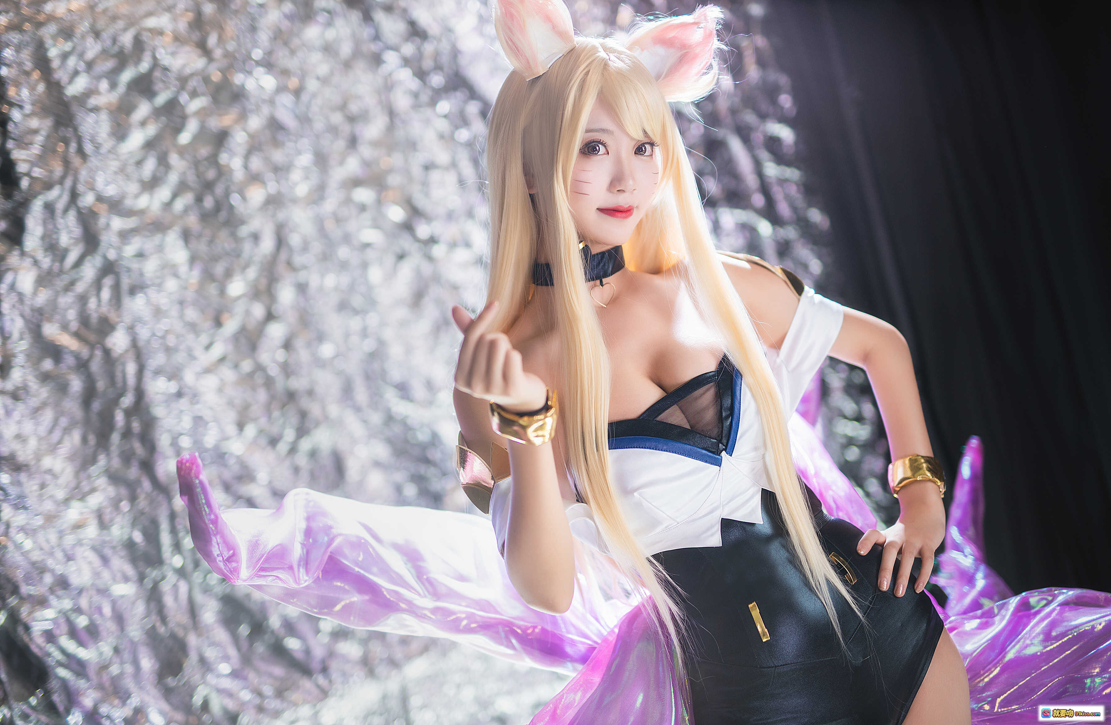 图片[2] - 黑川NO.002阿狸KDA Cosplay写真｜金发猫耳紫尾性感造型｜高清21P635MB图集 - 就要吻