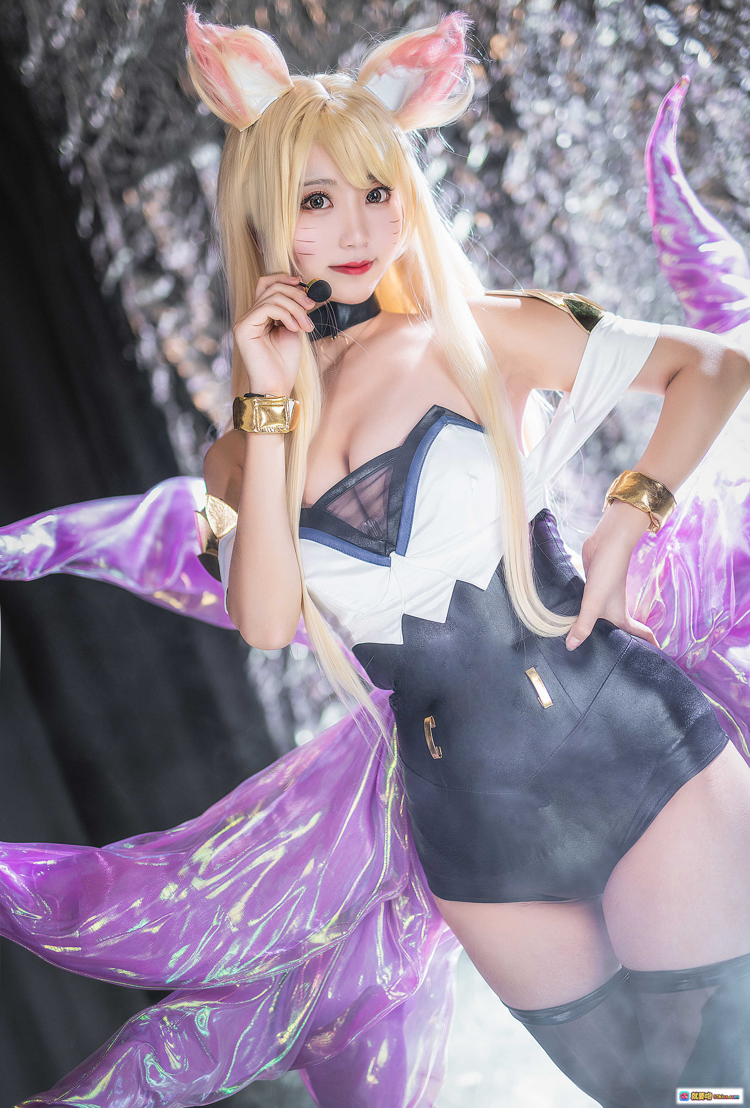 图片[9] - 黑川NO.002阿狸KDA Cosplay写真｜金发猫耳紫尾性感造型｜高清21P635MB图集 - 就要吻